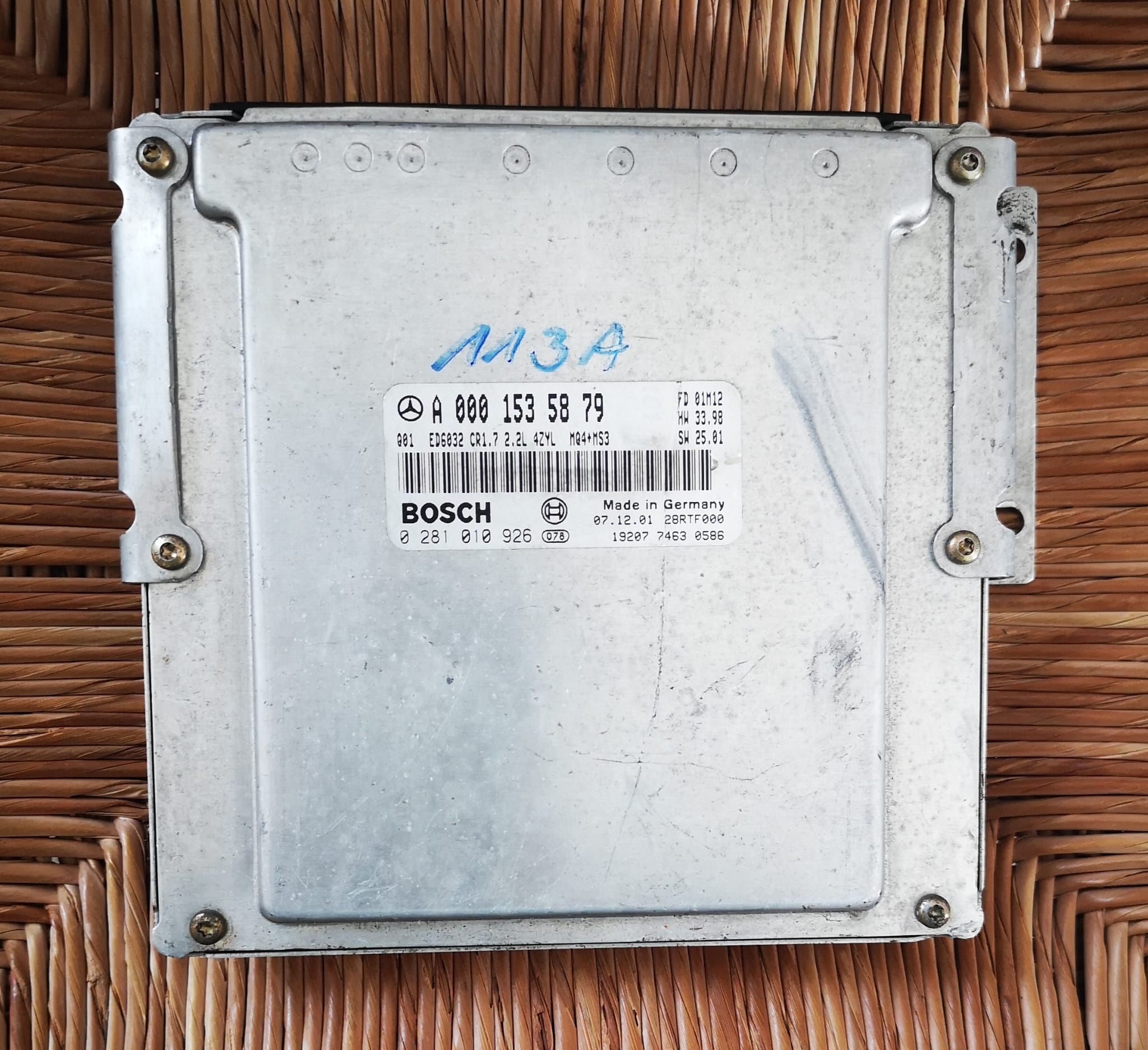 centralina motore mercedes A 0001535879 Q01 ed6032 CR1.7 2.2L 4ZYL mq4+ms3 bosh 0281010926