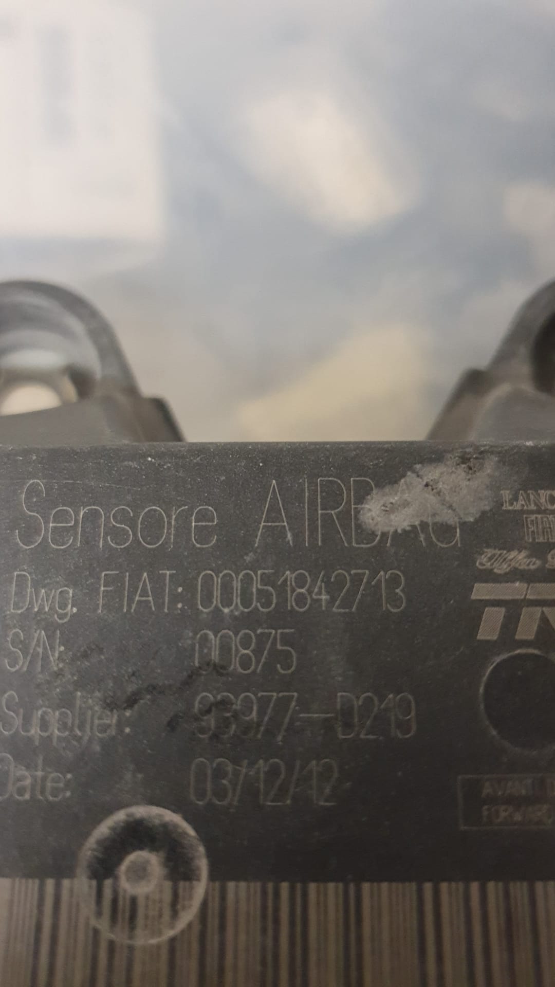 Ecu airbag fiat panda 2012 00051842713 trw air bag 51842713