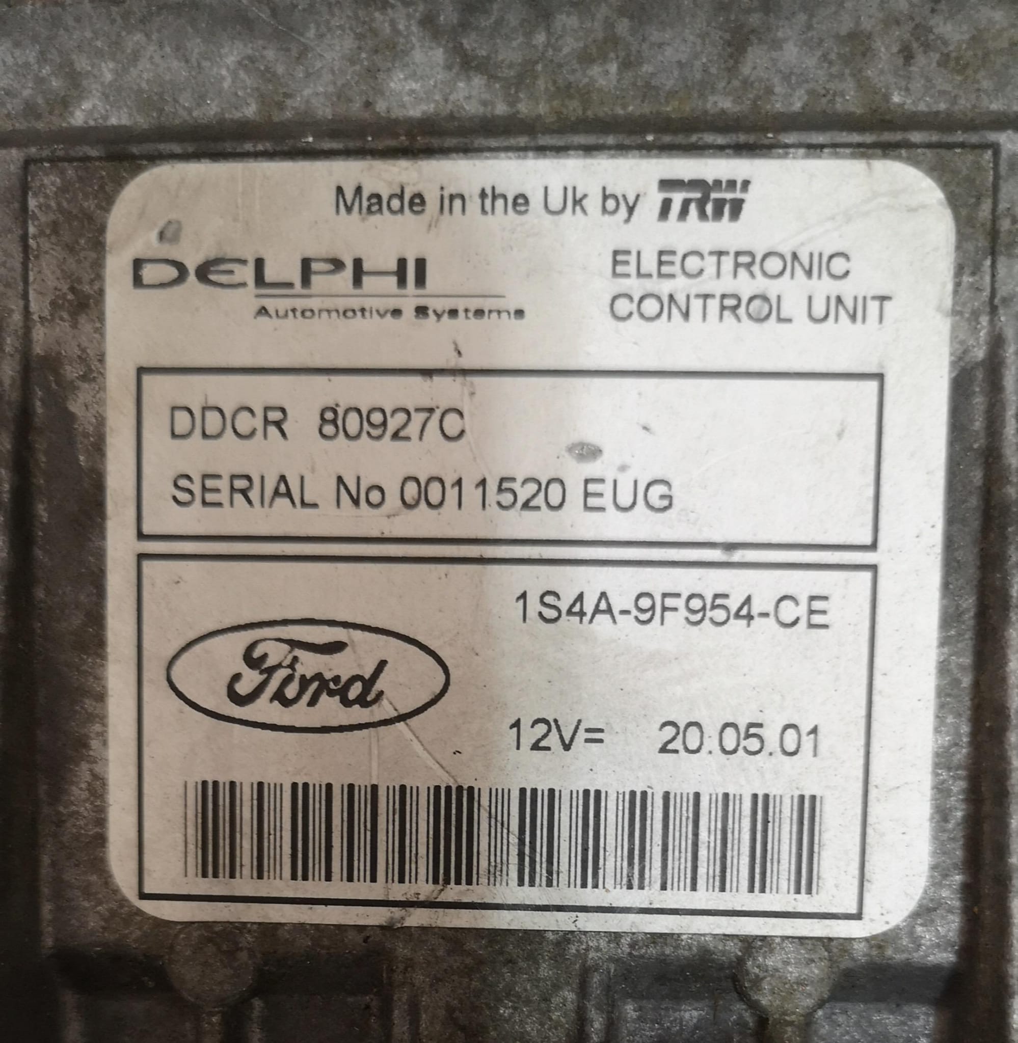 ECU CENTRALINA FORD FOCUS 1.8 DDCR80927C 1S4A-9F954-CE