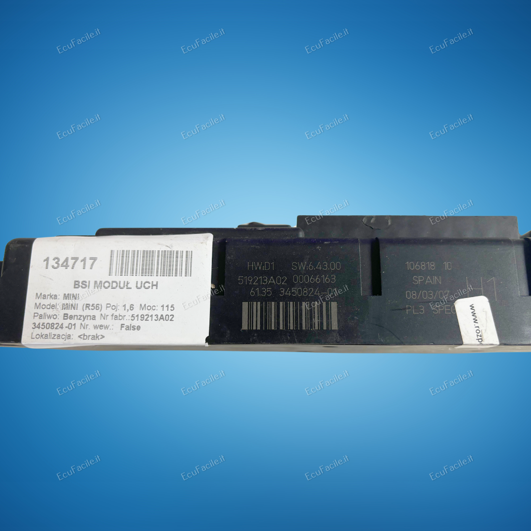 519213A02 SCATOLA PORTA FUSIBILI MINI Cooper S 1598 benzina  61.35 3450824-01