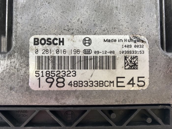 ECU FIAT BRAVO 1.6 MJD 0281016196 51852323 48B333BCM E45 EDC 16C39-6.C0