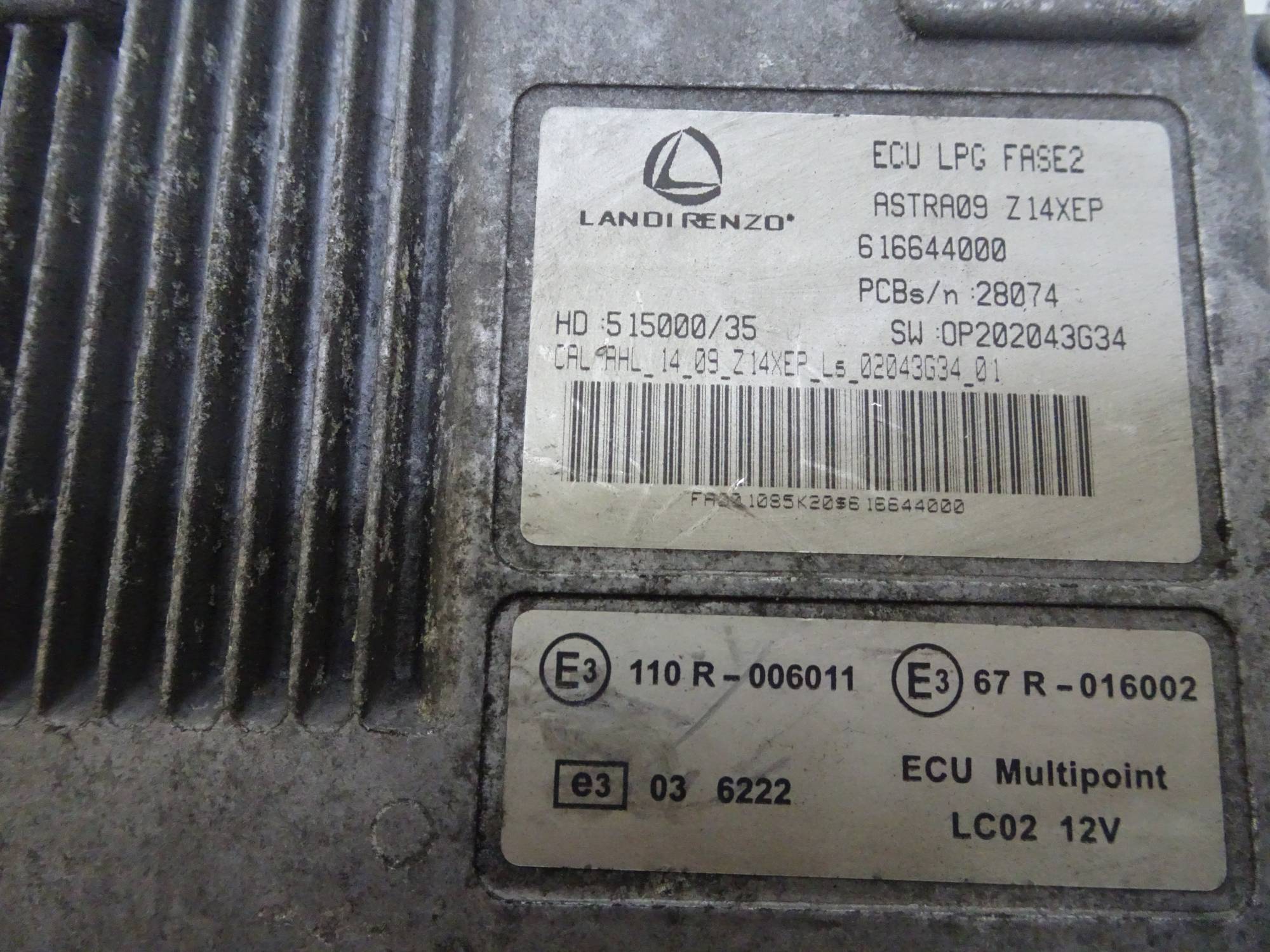 ECU LPG GPL LANDI RENZO OPEL 616644000 Z14XEP SW:0P202043G34