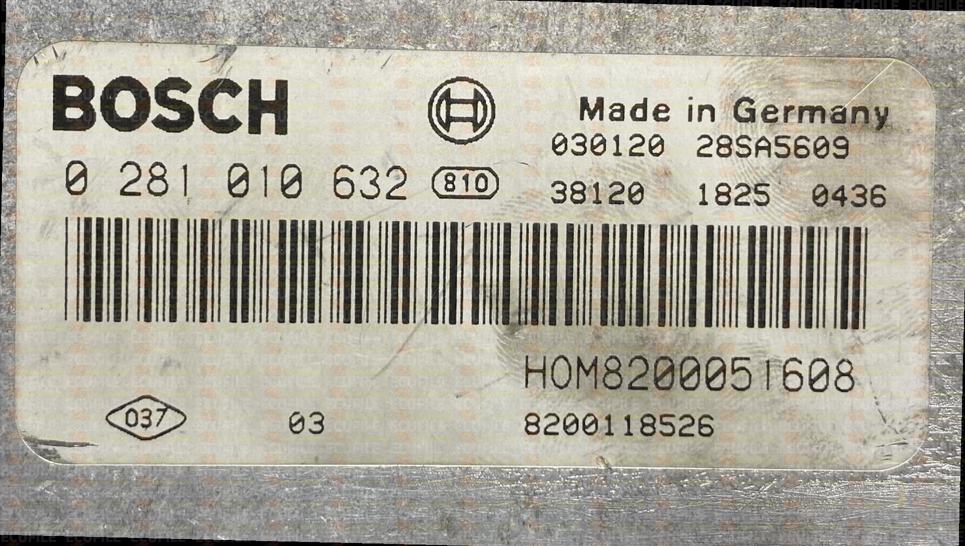 ECU RENAULT TRAFIC 1.9 DCI EDC15C3 0281010632 HOM 8200051608 EDC 15C3-4.1