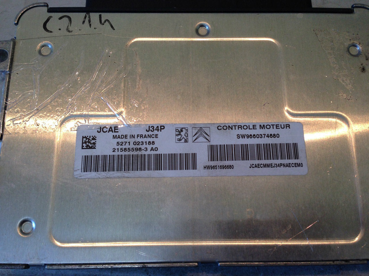 ECU CITROEN PEUGEOT 1.4 8V JCAE J34P SW 9660374680 HW 9651696680
