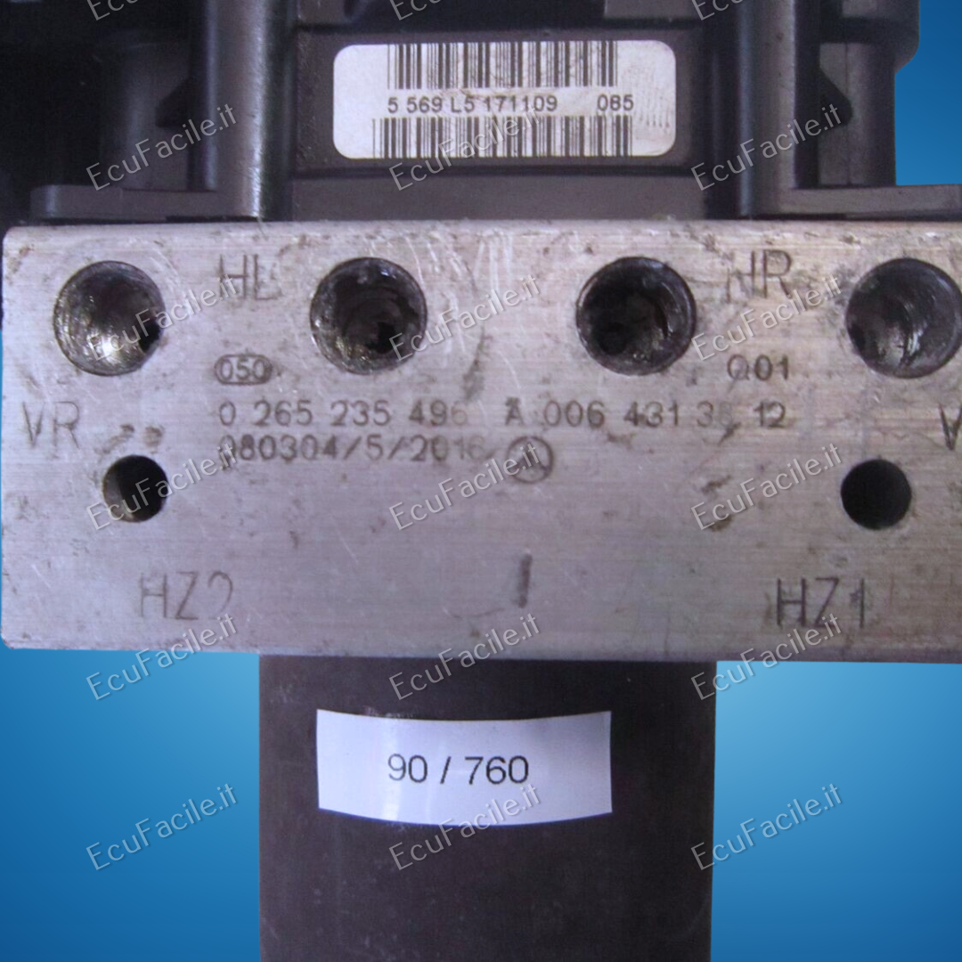 90-760 Pompa Abs Bosch 0 265 950 986 0265950986 0 265 235 496 A 006 431 38 12 MERCEDES CLASSE A