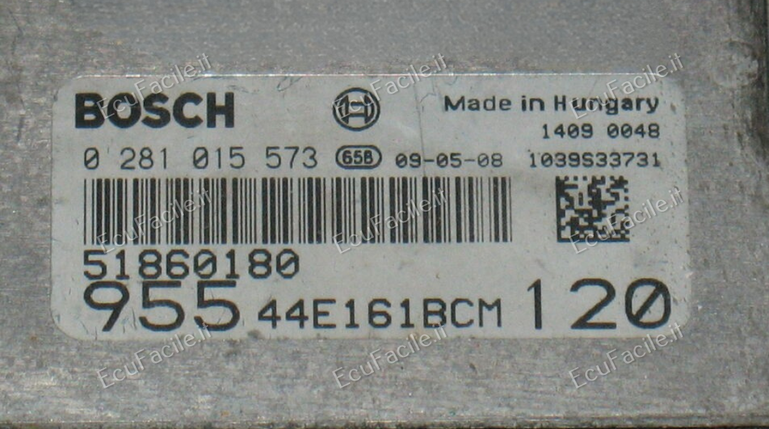 Centralina ECU Motore Alfa Romeo Giulietta / MiTo 1.6 JTD 120HP 2009 | BOSCH EDC16C39 | 0281015573 | 51860180