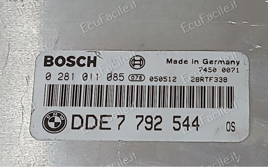 Centralina ECU Motore MINI One / Cooper 1.4D 55kW | BOSCH EDC15C4-9.25 | 0281011085 | DDE7792544