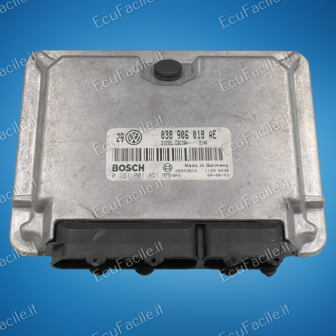 Centralina Motore VW Golf Bora 1.9 TDI 038906018AE Bosch 0281001851 EDC 15V