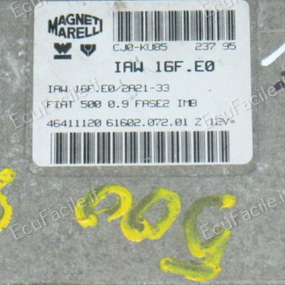 ECU FIAT 500 0.9 IAW 16F. E0, IAW16FE0, 2A21-33, 46411120