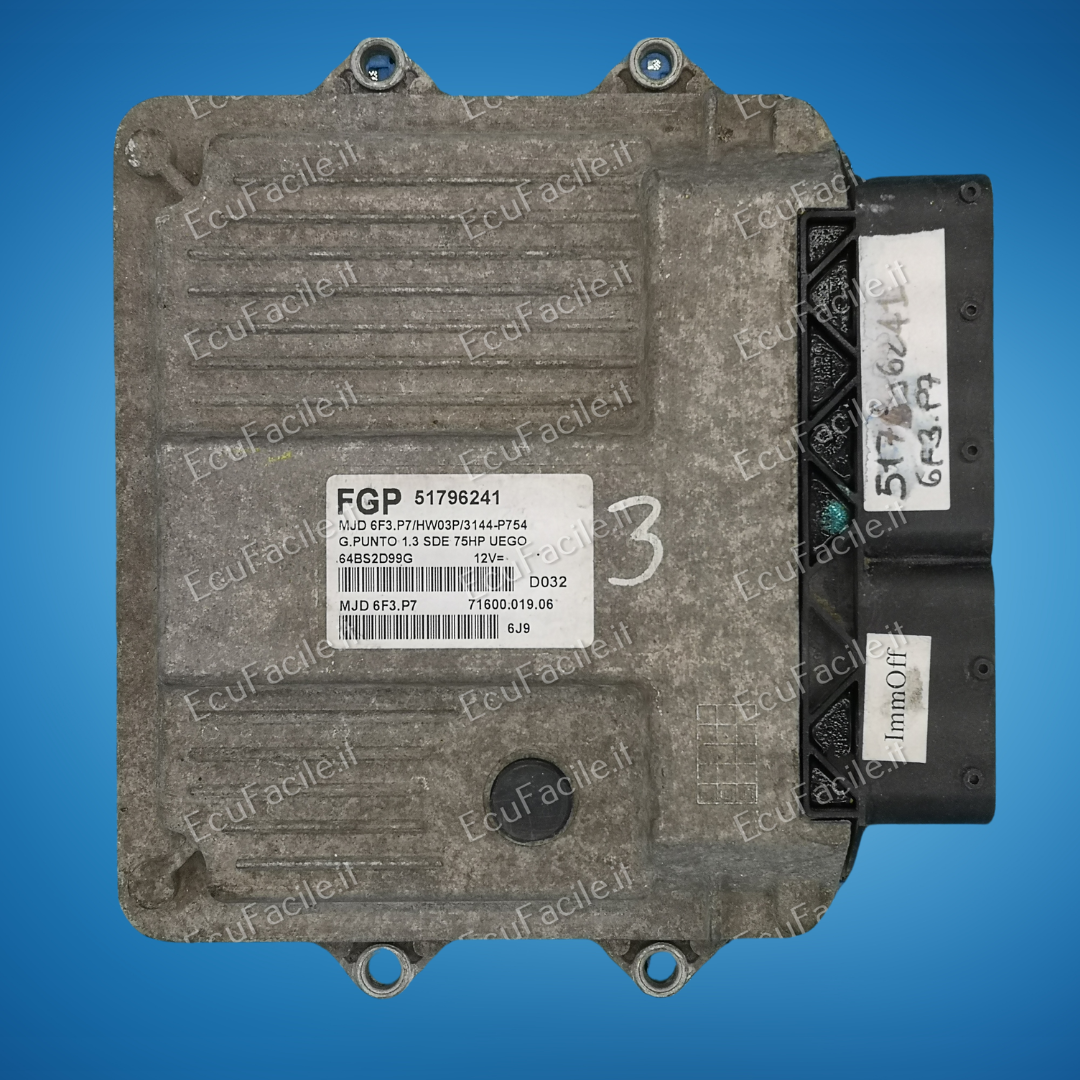 Ecu fiat grande punto 1.3 sde mjd 6f3.p7 fgp 51796241 hw03p