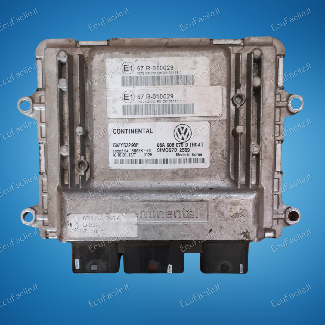 ECU VW VOLKSWAGEN 06A906070D SIMOS7D 5WY53290F Continental