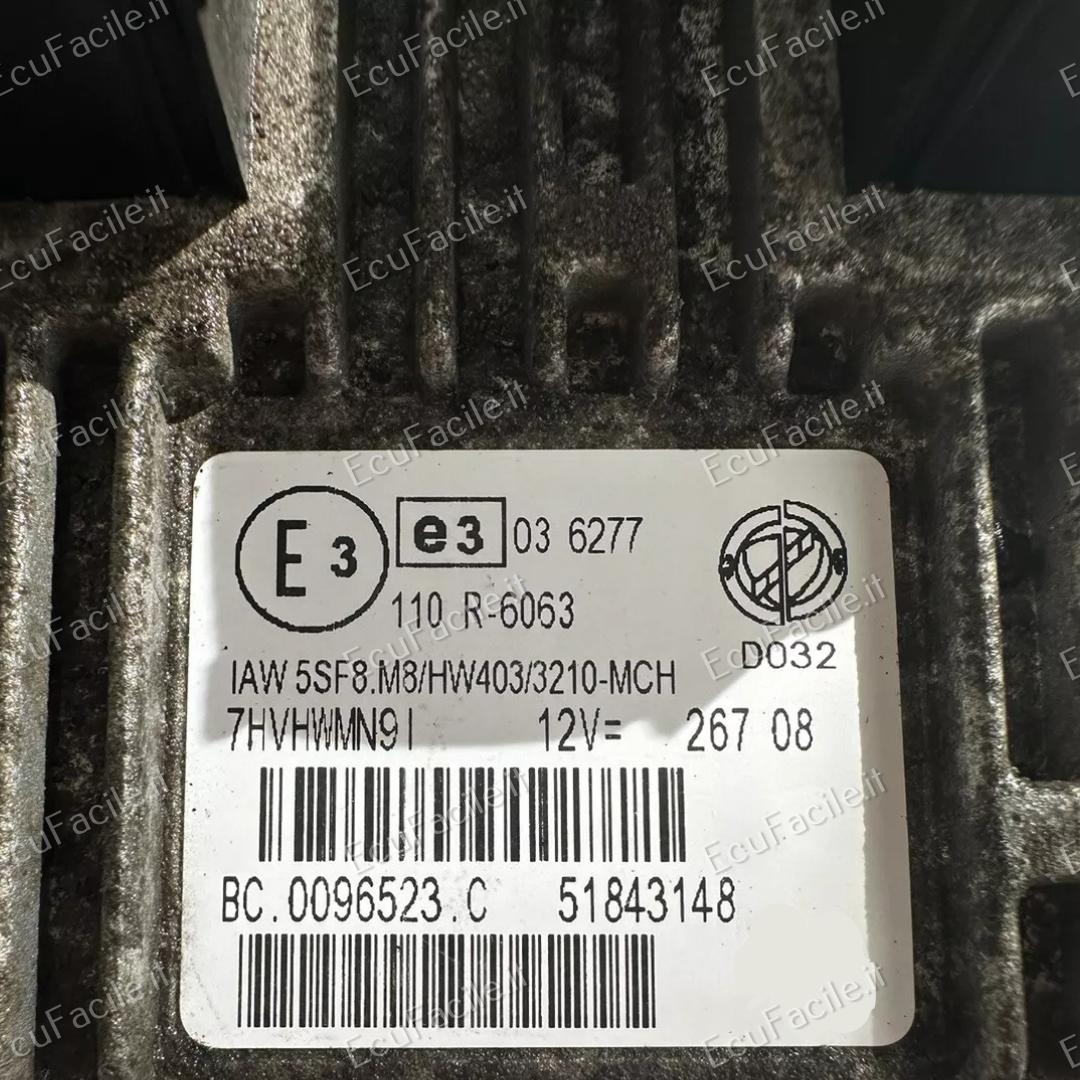 ECU FIAT 1.4 IAW 5SF8.M8 HW403 3210-MCH 51843148