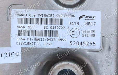 ECU PANDA TWINAIR2 CNG MARELLI 52045255 8GSW.M1 HW612 D3D0