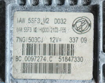 Centralina ECU Motore Fiat Grande Punto 1.4 | MAGNETI MARELLI IAW5SF3.M2 HW300 | 51847330 | BC0097274C