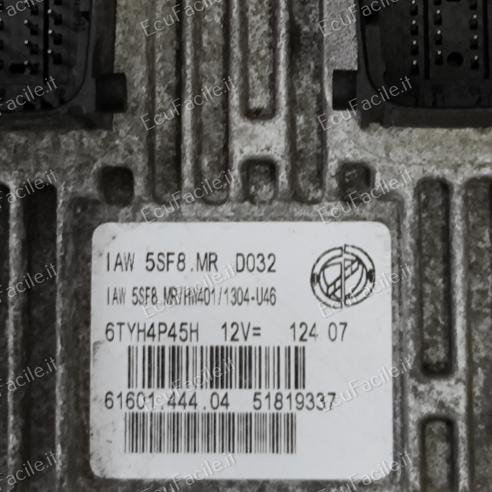 ECU CENTRALINA FIAT 500 1.2 IAW 5SF8.MR HW401 51819337