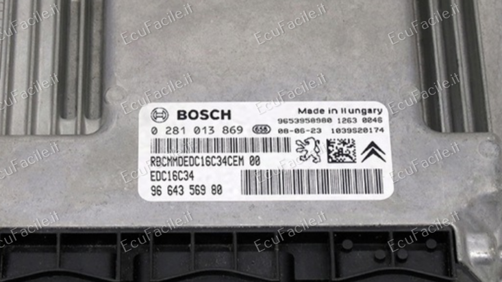 Ecu CITROEN JUMPY FIAT SCUDO bosch 0281013869 9664356980 EDC 16C34-4.11