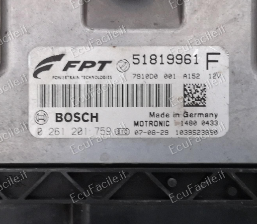 ECU ME7 9.10 FIAT 500 1.4 16V 100HP 0261201759 51807549F  ME 7.9.10