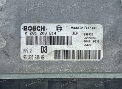 Centralina Motore ECU Citroën Xsara 1.6 8V (2000) – Bosch 0261206214 / 9632693880