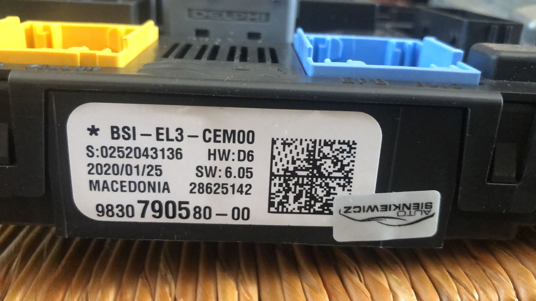 KIT CENTRALINA MOTORE PER PEUGEOT CITROEN Berlingo Station Wagon Serie 0281035365 Diesel 1.5 MD1CS003 BSI-EL3-CEM00 9830790580-00