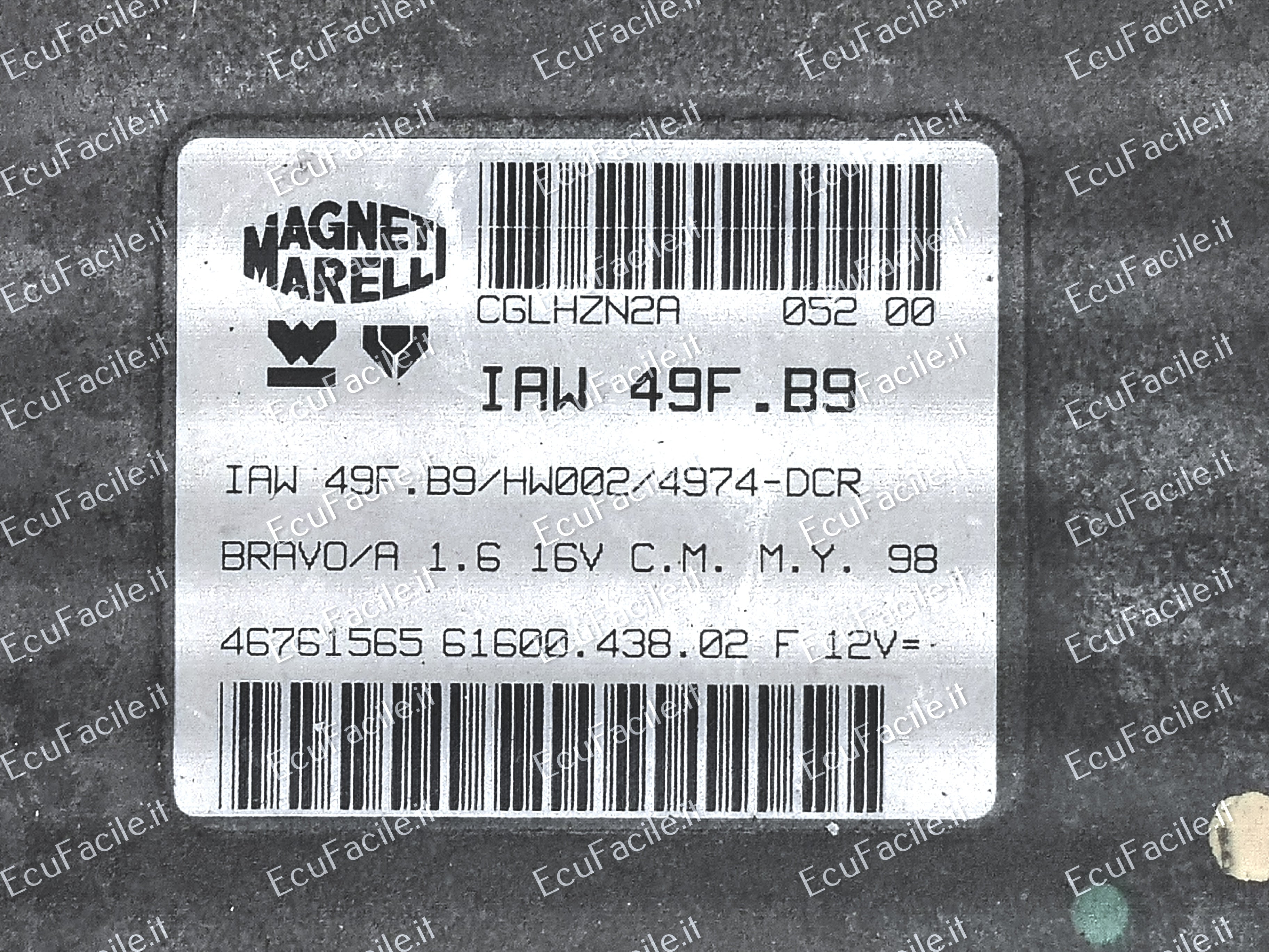 ECU FIAT BRAVA BRAVO 1.6 HW002 46744739 IAW49F.B9