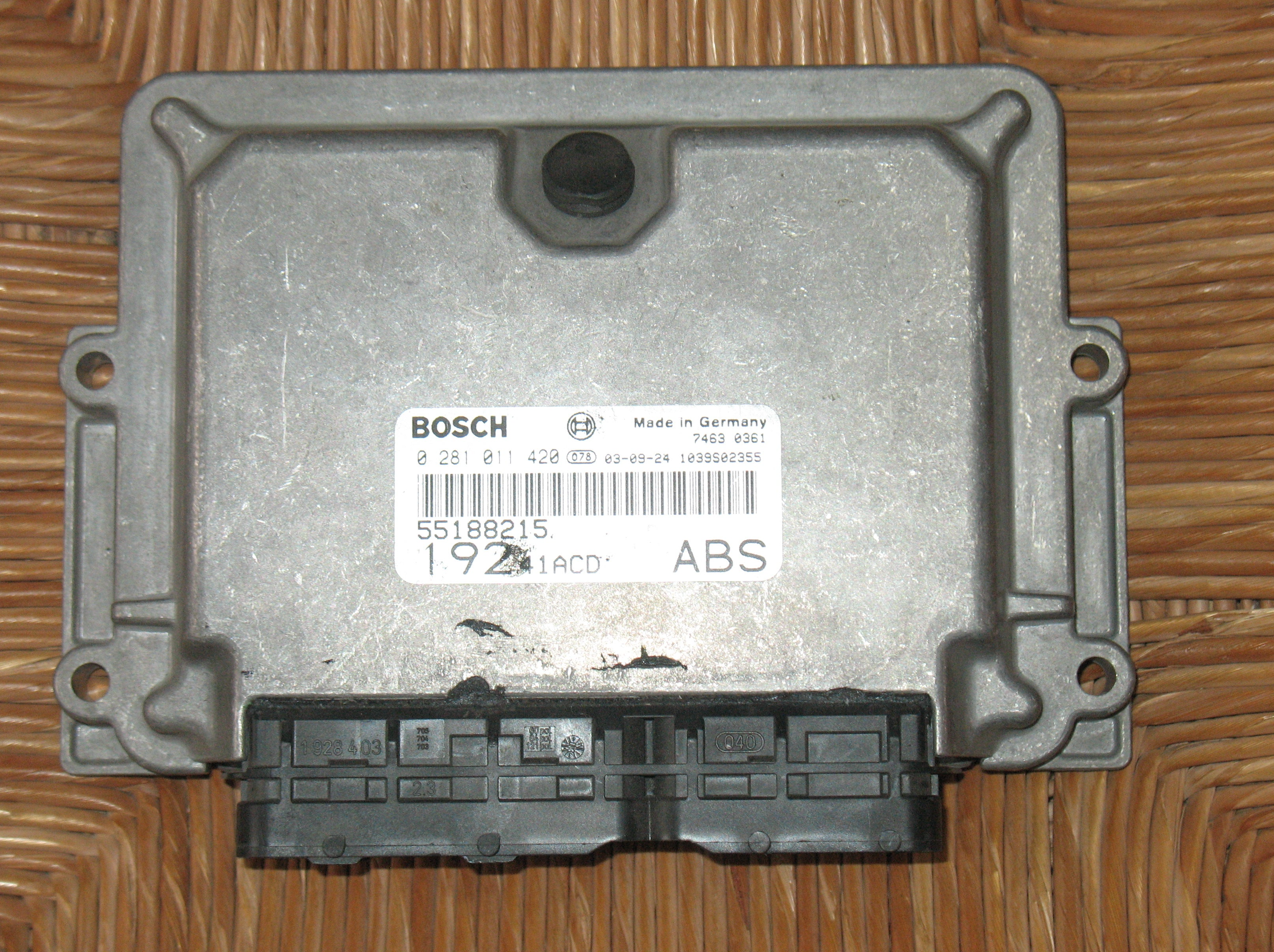 0281011420 EDC15C7-2.3 55188215 41ACD CENTRALINA MOTORE ECU BOSCH FIAT STILO MOTORE 1.9 JTD 8V 59KW 80CV