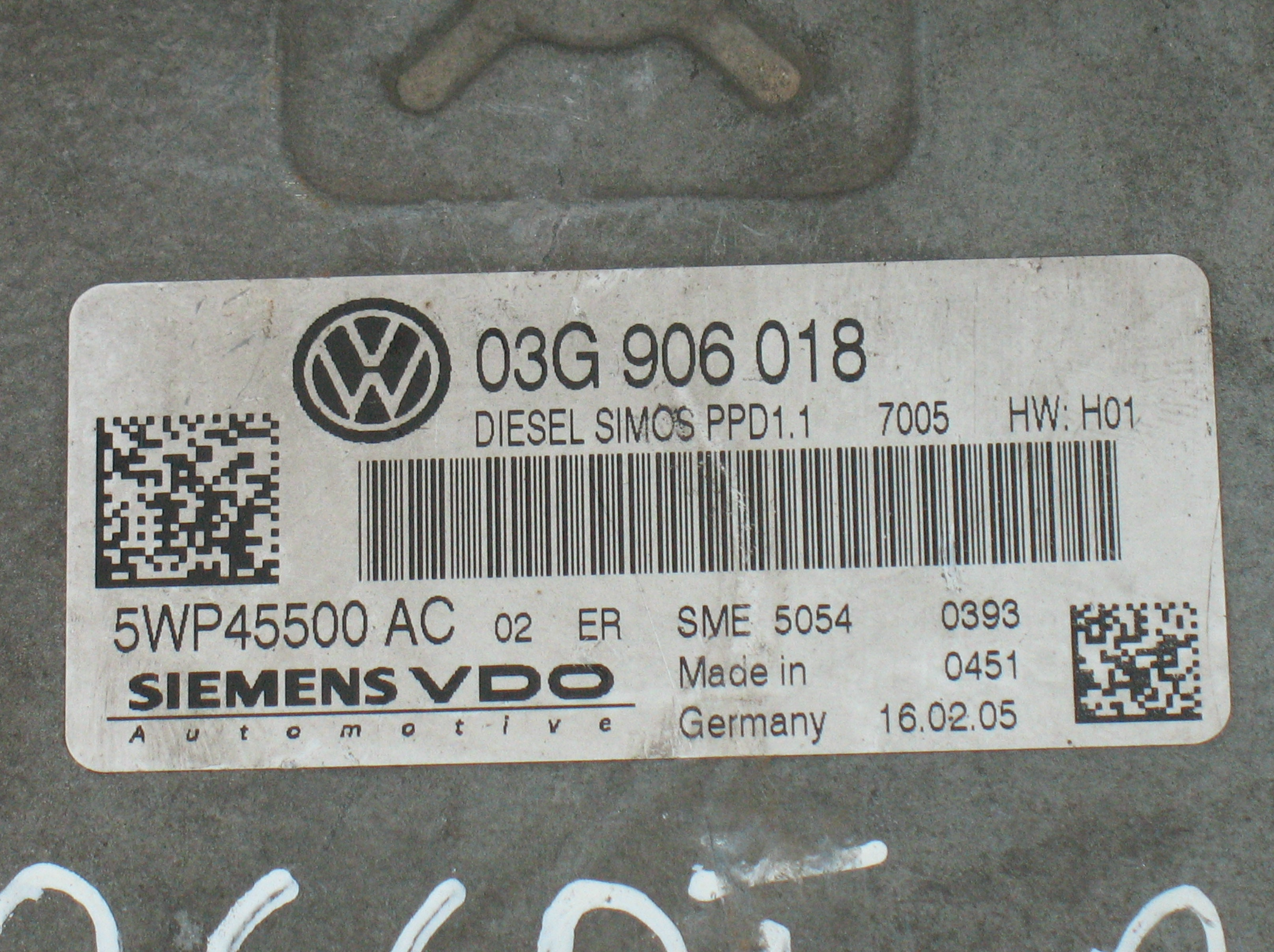 Ecu centralina motore SIEMENS VDO SIMOS PPD1.1 5WP45500AC VOLKSWAGEN PASSAT VI 2.0 TDI 140HP 03G906018 9970