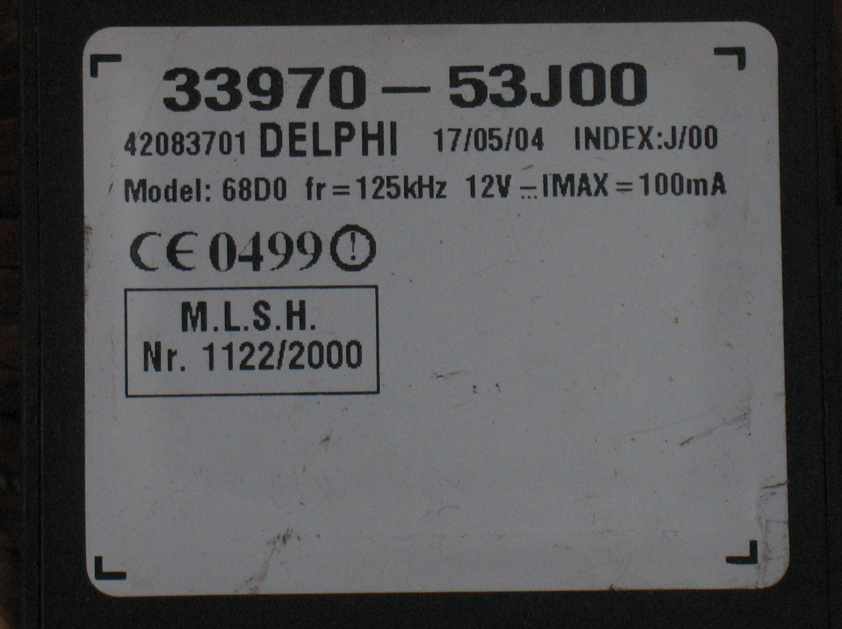33970-53J00 MODULO ELETTRONICO DELPHI 42083701 691685 PER SUZUKI GRAND VIT