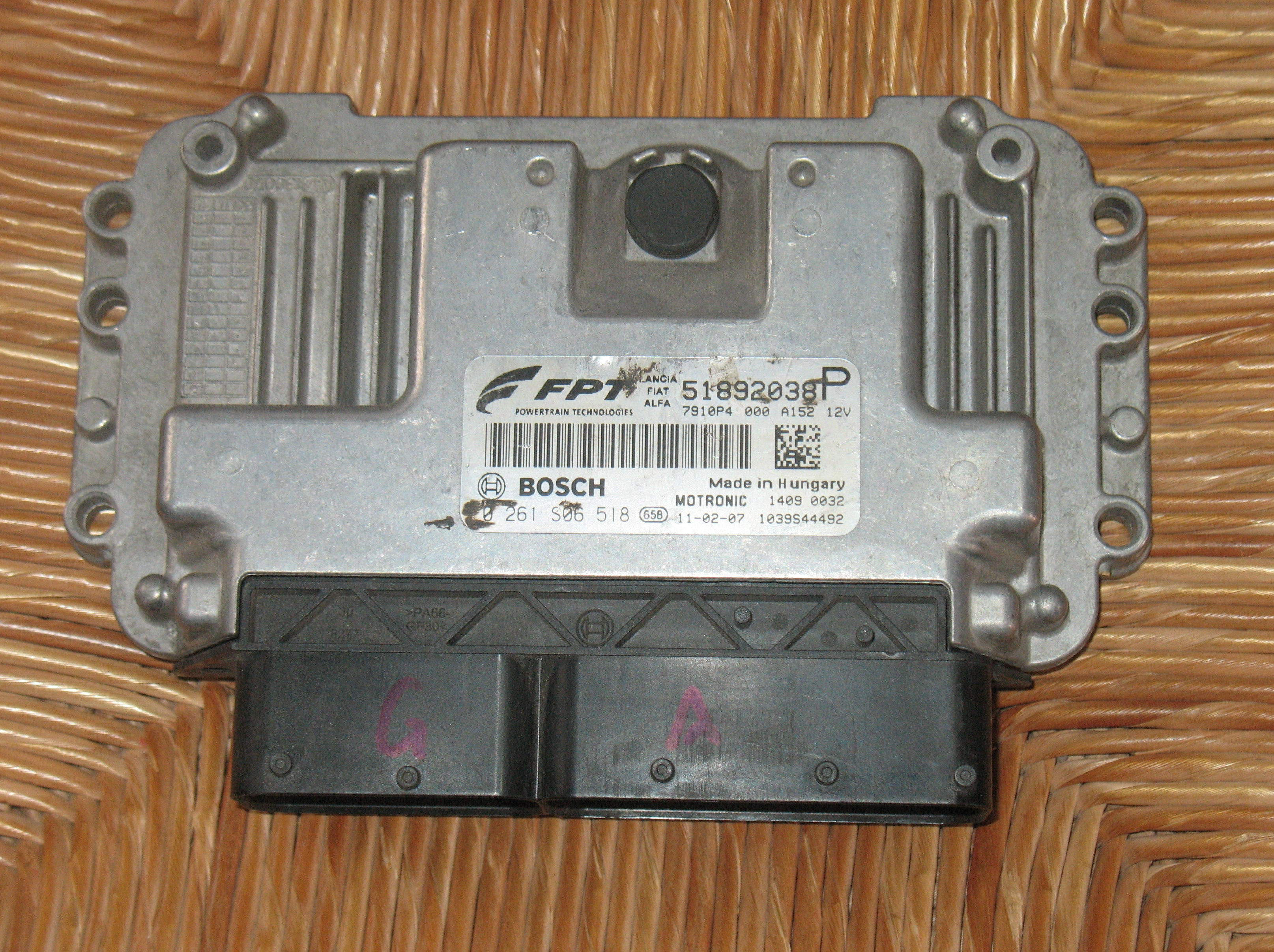 CENTRALINA MOTORE FIAT ABART 500 1.4 BOSCH 0261S06518 FPT 51897655 1037513752
