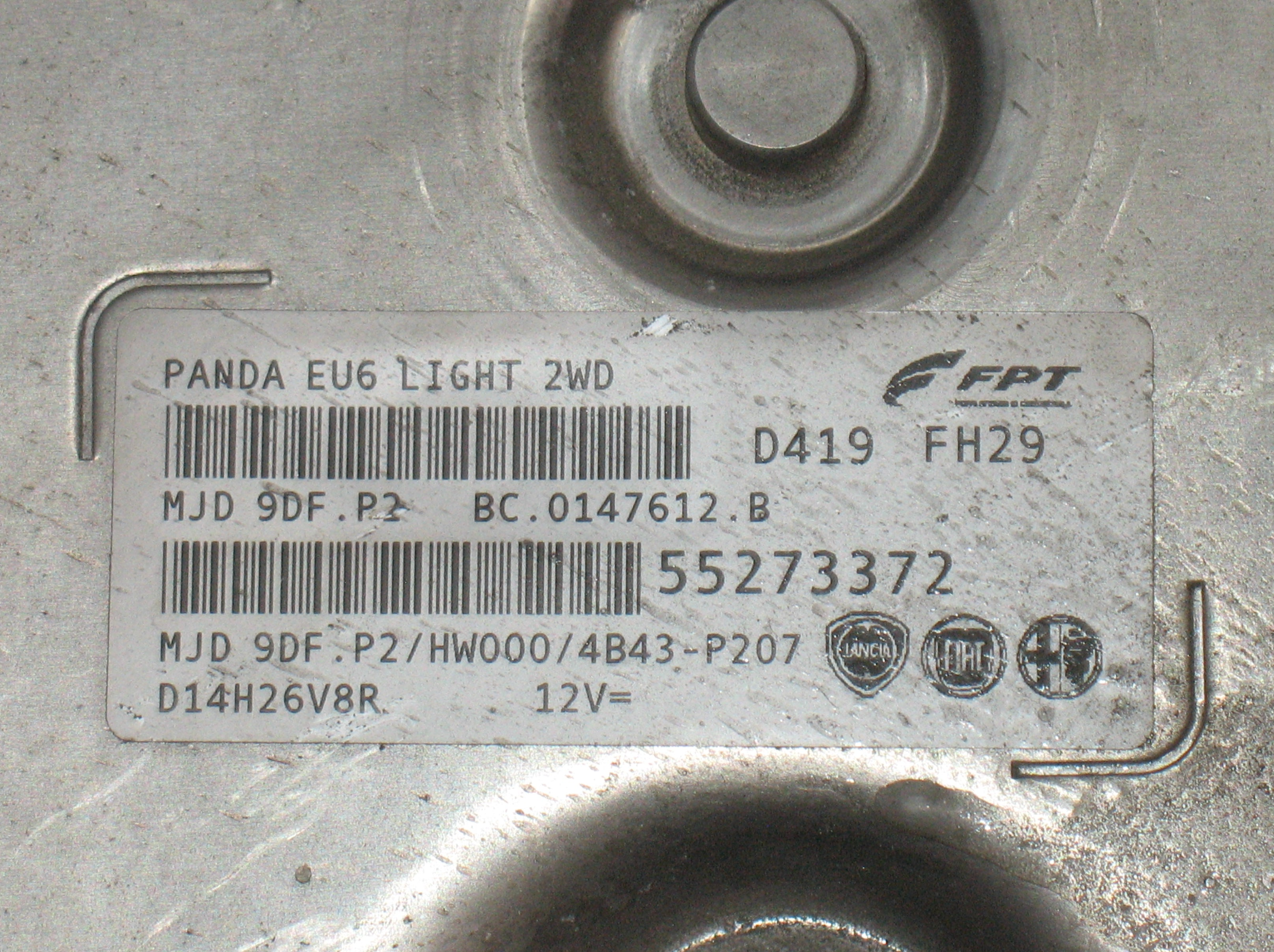 ecu FPT Fiat Panda 3 1.3 MJET MJD 9DF.P2 55273372 HW000 BC0147612B
