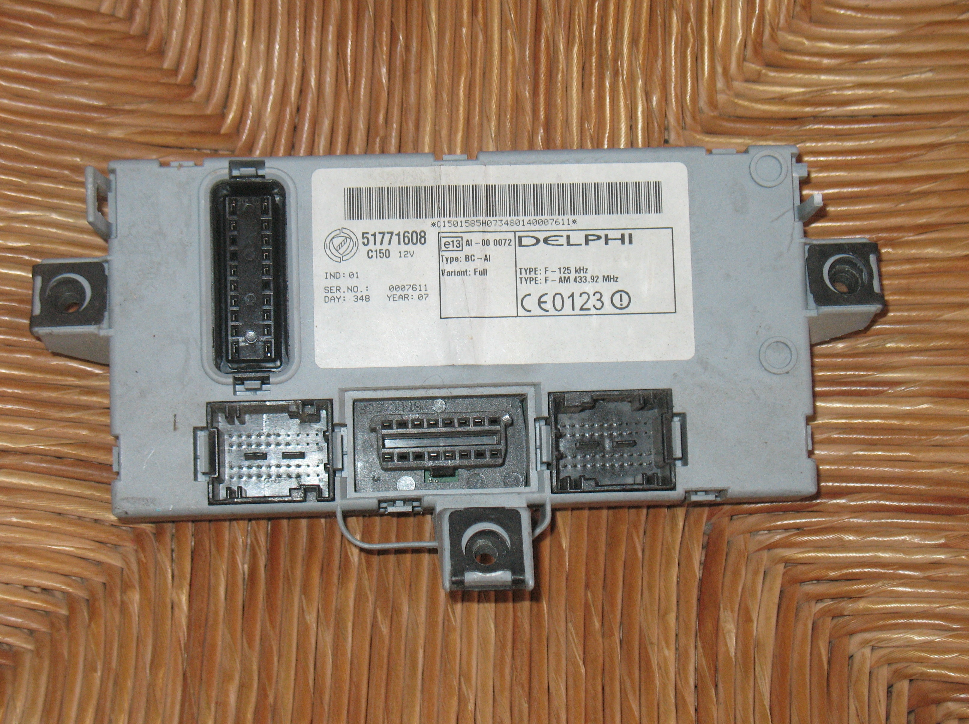 Body Computer Fiat Doblò (223_) BODY043R BODY043R 51771608 delphi