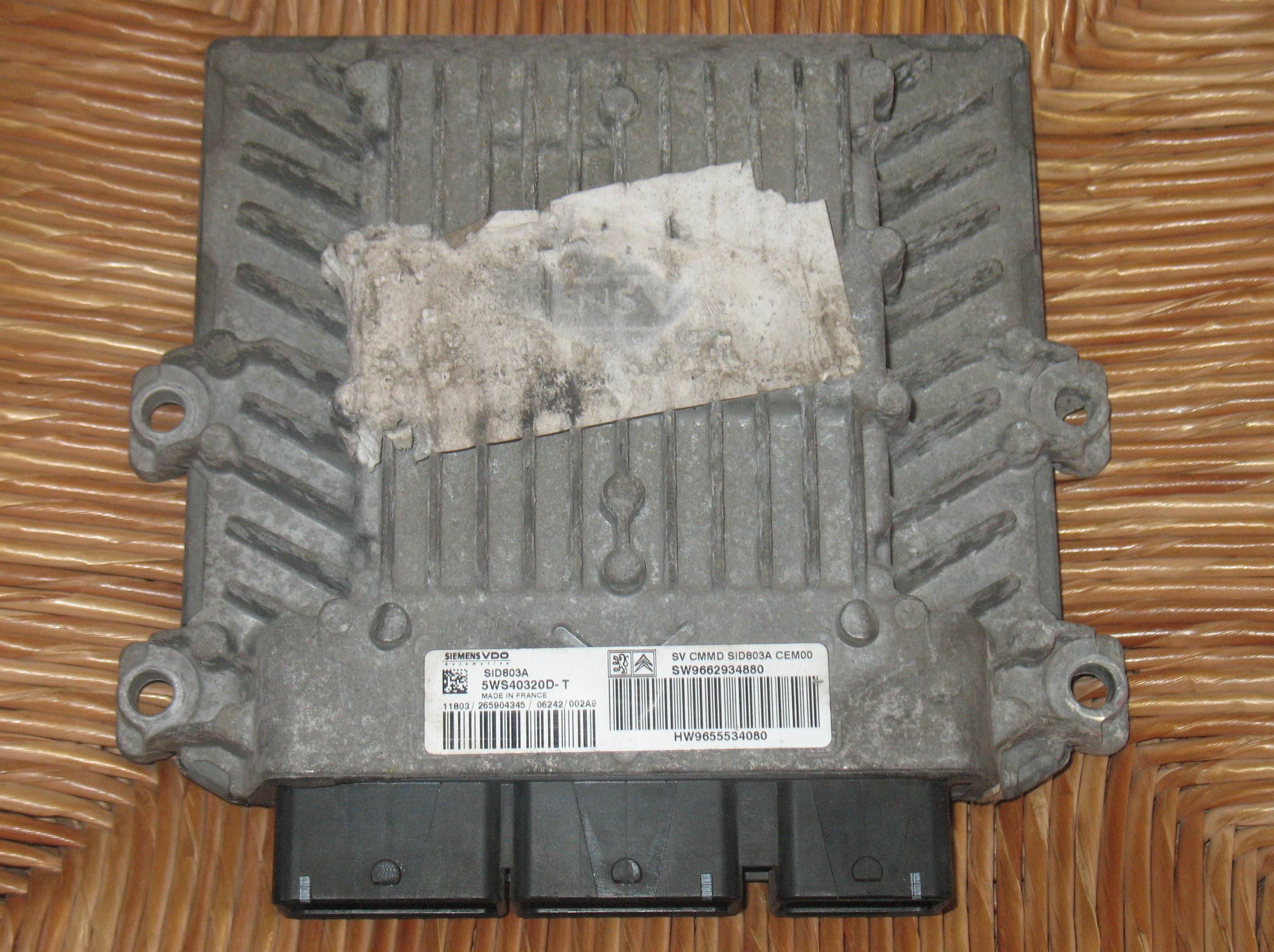 CENTRALINA MOTORE PEUGEOT SID803A 5WS40320D-T SW9662934880 HW9655534080