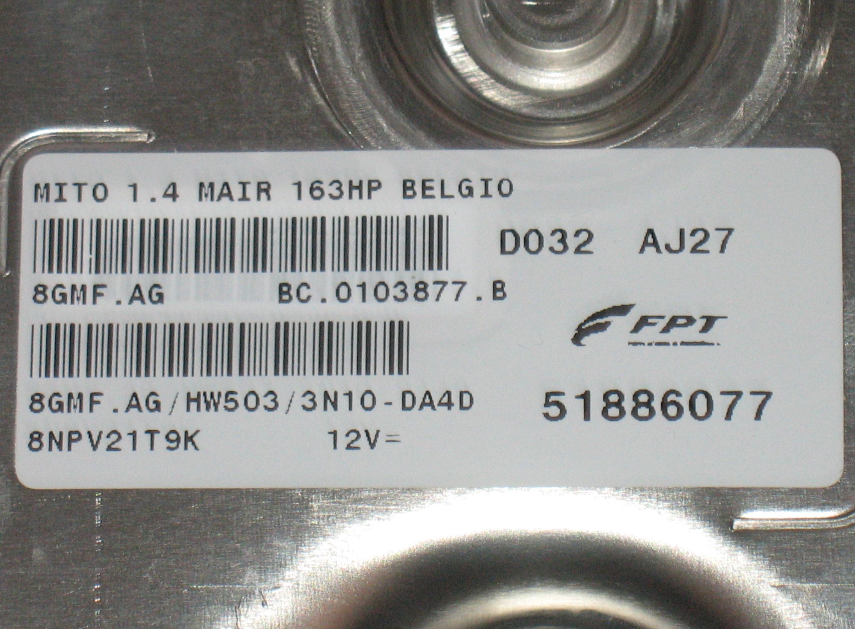 Centralina Controllo Motore Marelli IAW8 51886077 MM8GMFHW503 3N10DA4D