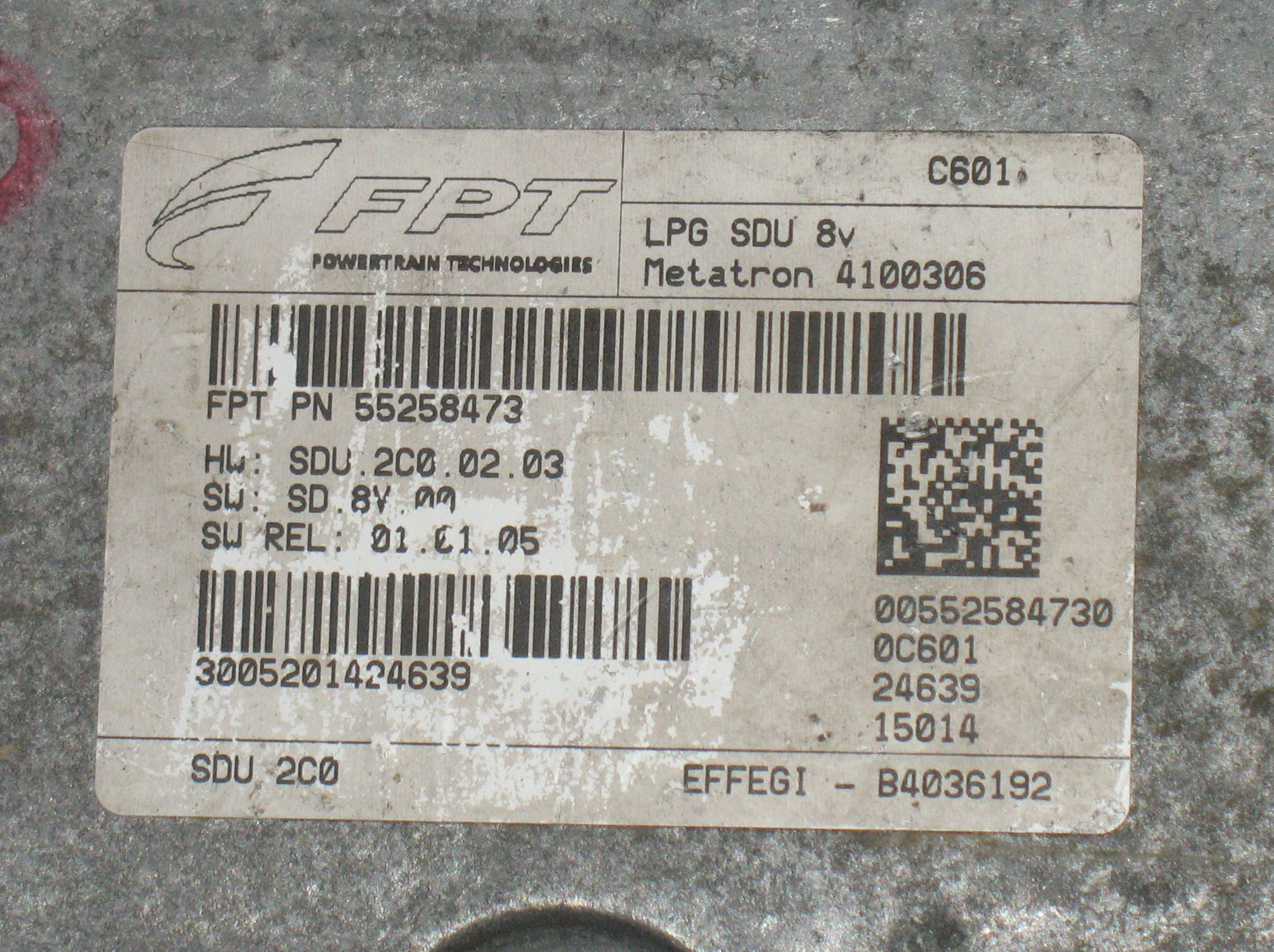ECU CENTRALINA GPL FIAT PUNTO 199 ORIGINAL 55258473 METATRON 4100266