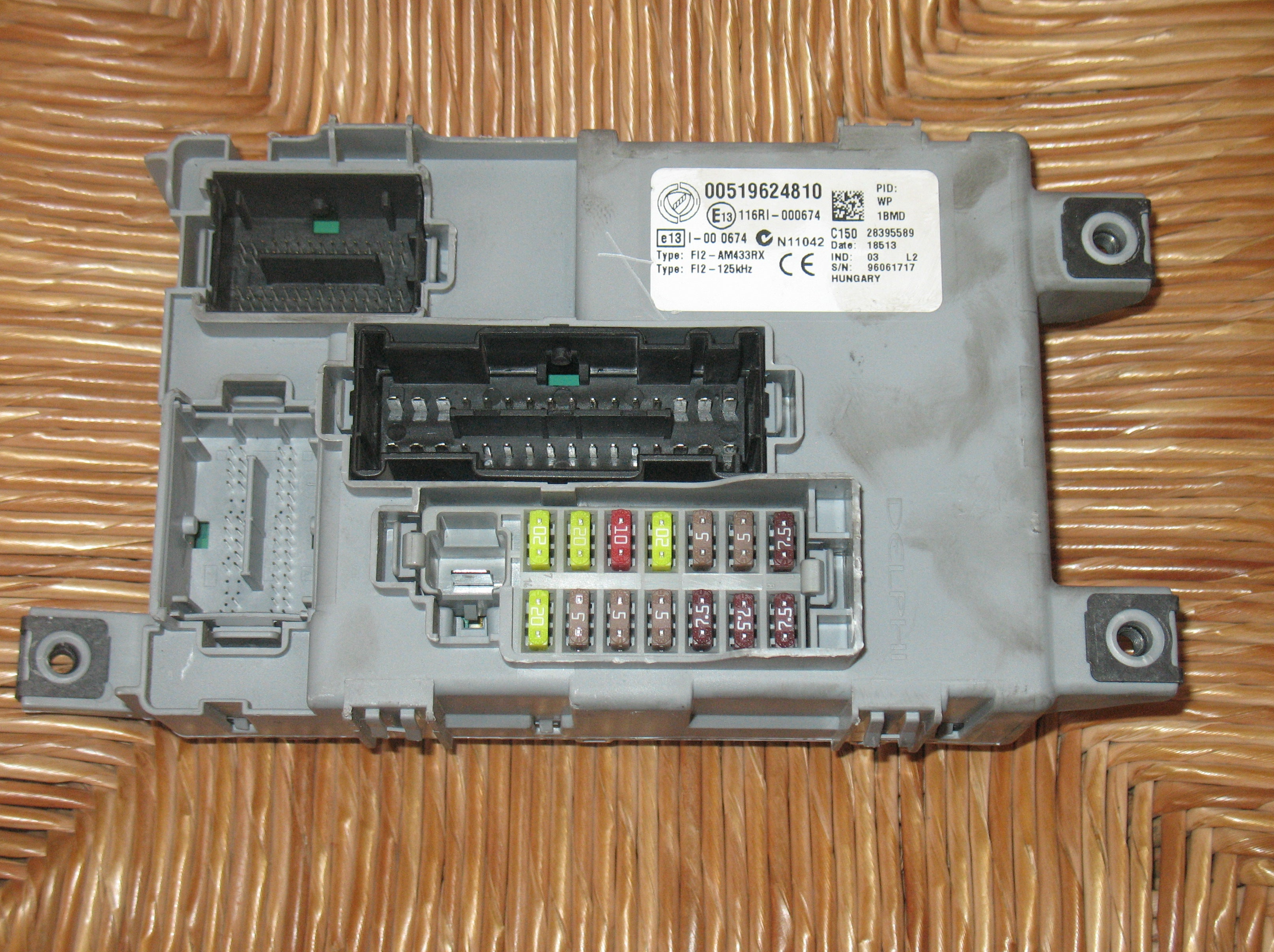 body Fiat Grande Punto Control unit 00519624810 116RI-000674 Fiat Delphi 28395589