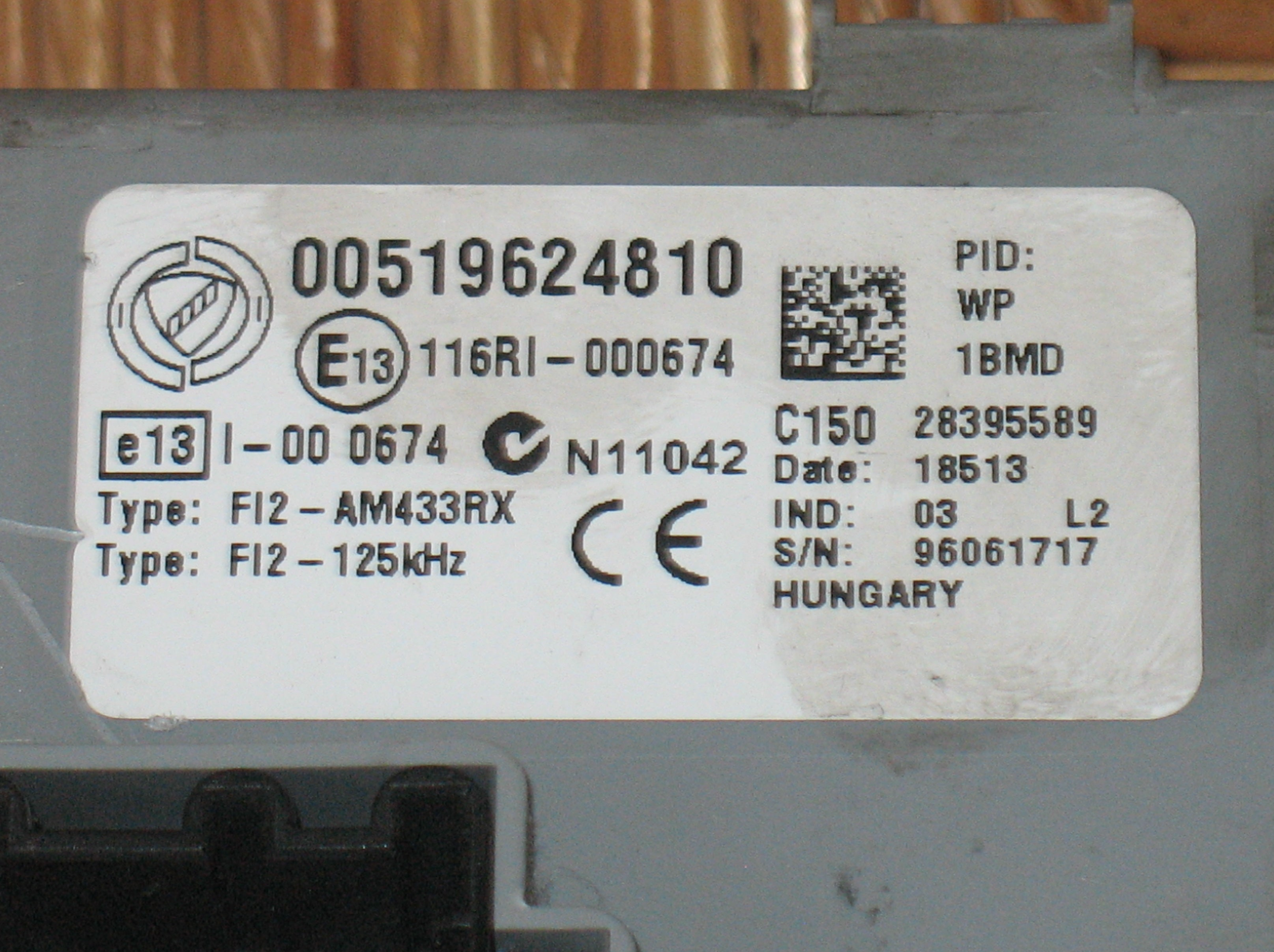 body Fiat Grande Punto Control unit 00519624810 116RI-000674 Fiat Delphi 28395589