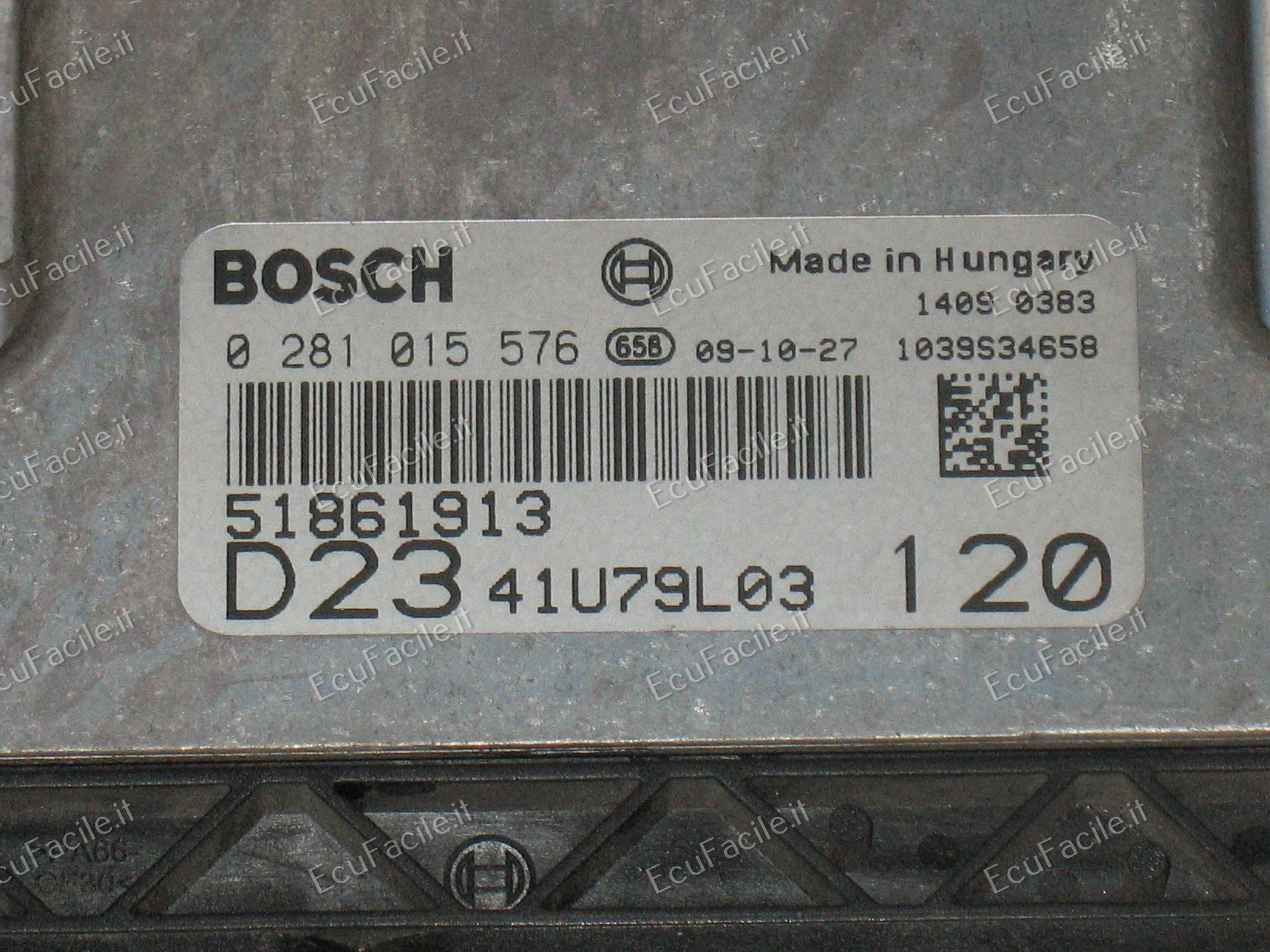 Centralina ECU Motore Fiat Ducato 2.3 JTD 2009 | BOSCH EDC16C39-5.A7 | 0281015576 | 51861913