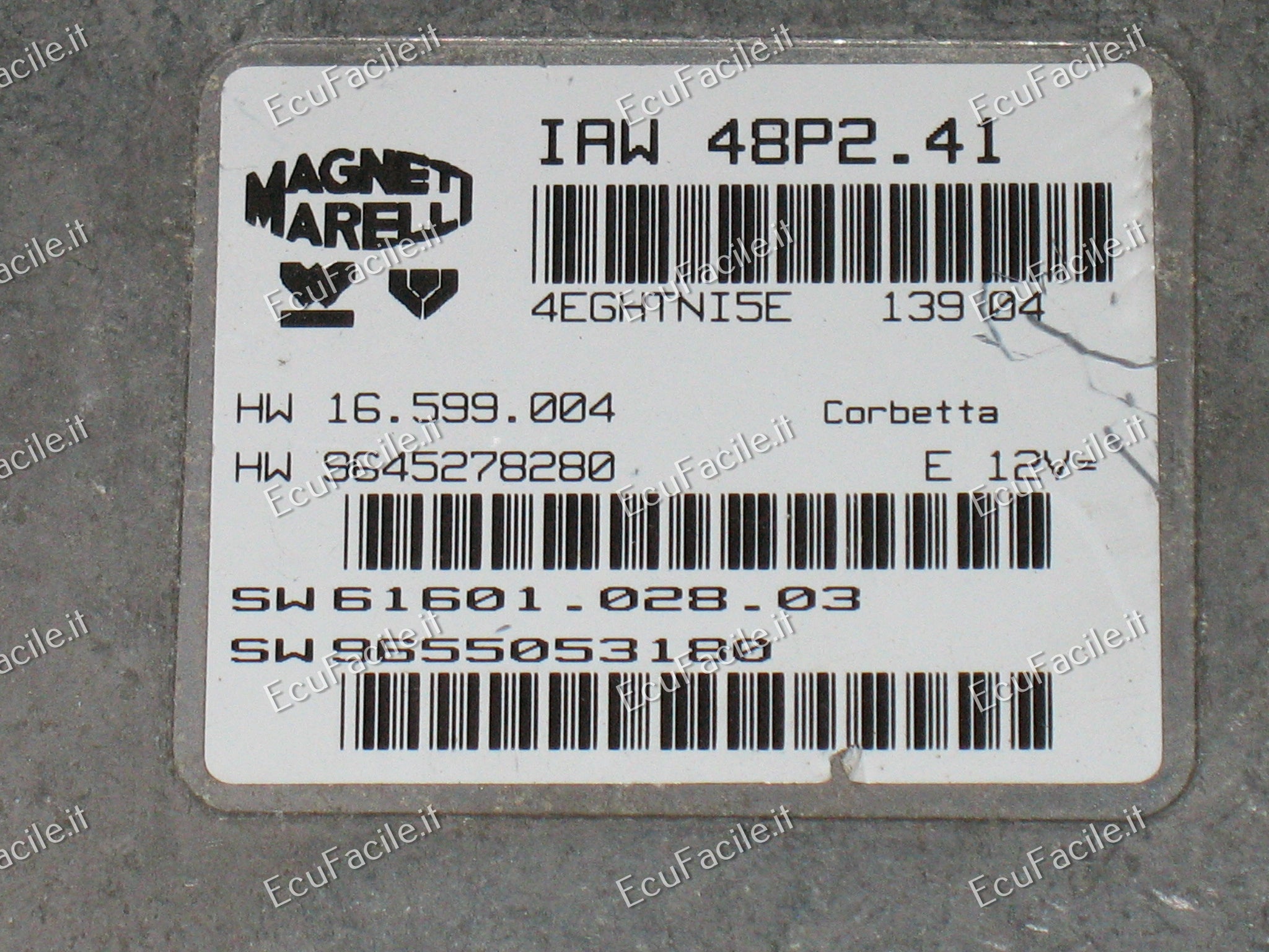 ECU Peugeot 206 1.1cc IAW 48P2.41 HW 16599004 SW 6160102803