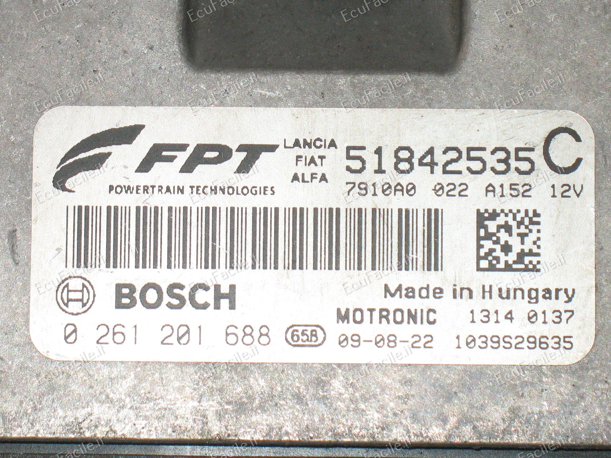 ECU Fiat Bravo II 1.4 T-Jet 88kW Bosch ME7.9.10 0261201688 51805022 51842535C