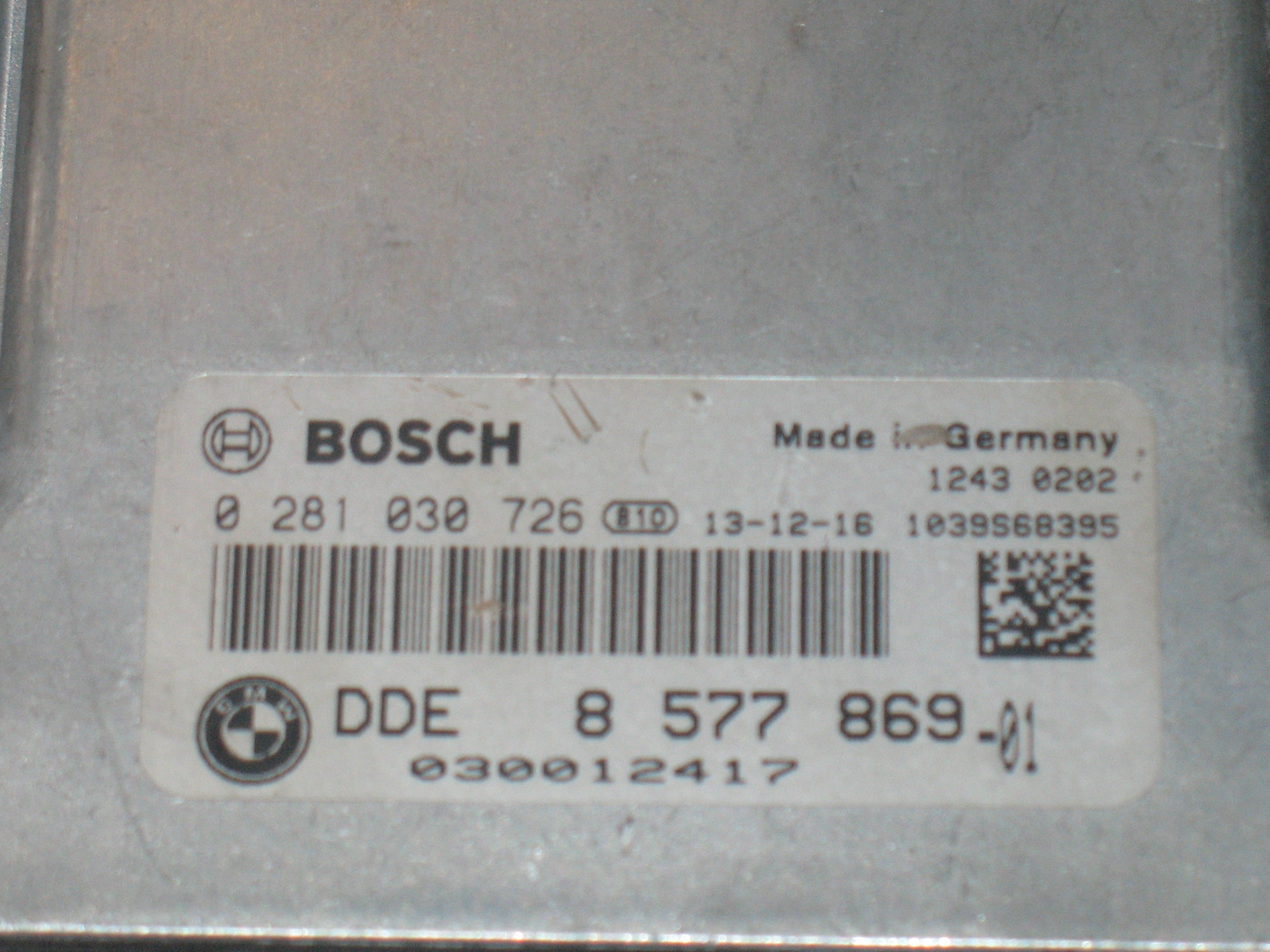 ECU BMW X5 (F15, F85) 8577869 0281030726  EDC17CP49-2.58 BMW 2.0