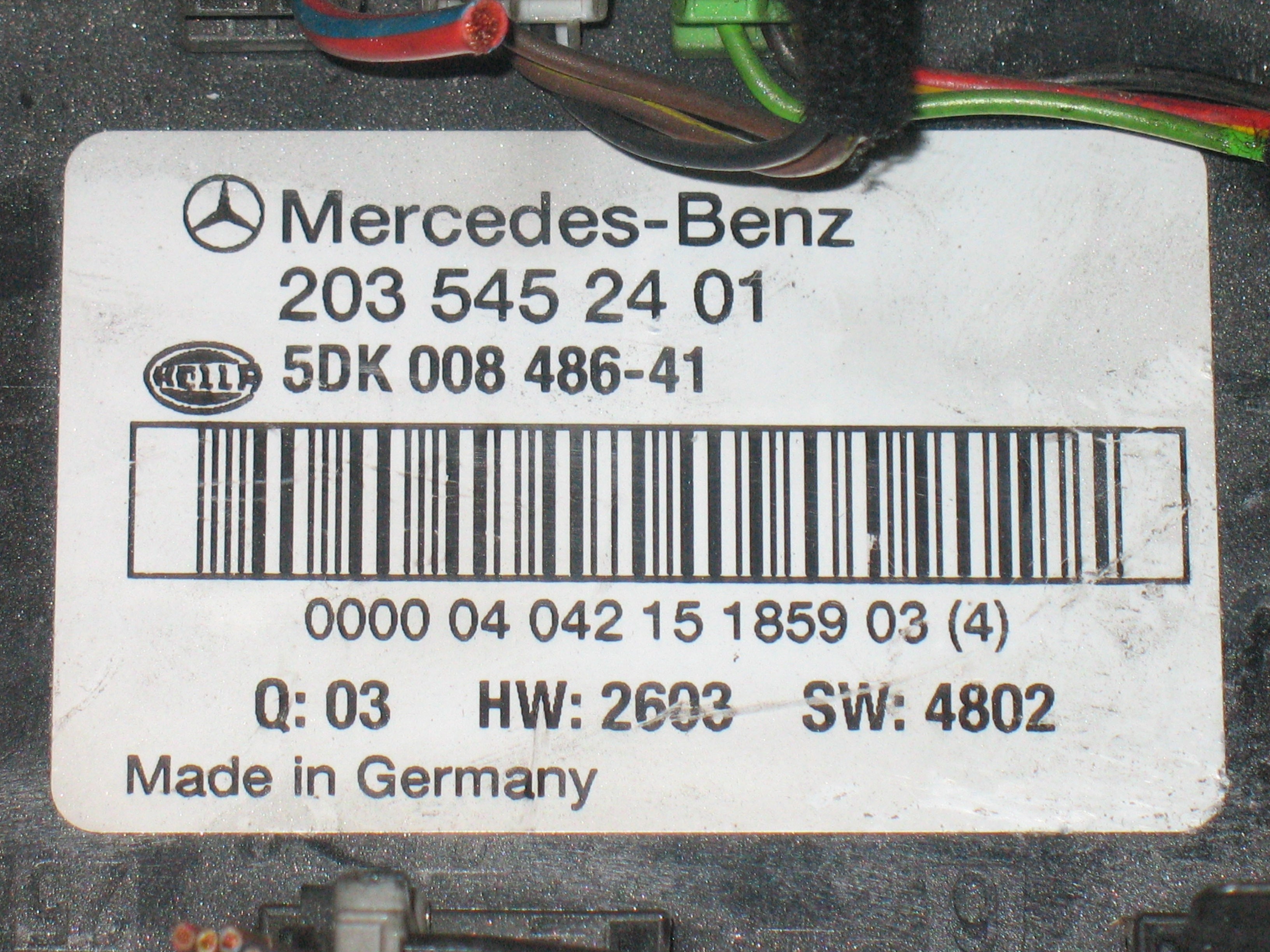 2035452401 CENTRALINA SCATOLA Fusibili Sam Mercedes Classe C 2.2 D 2004 5DK00848641