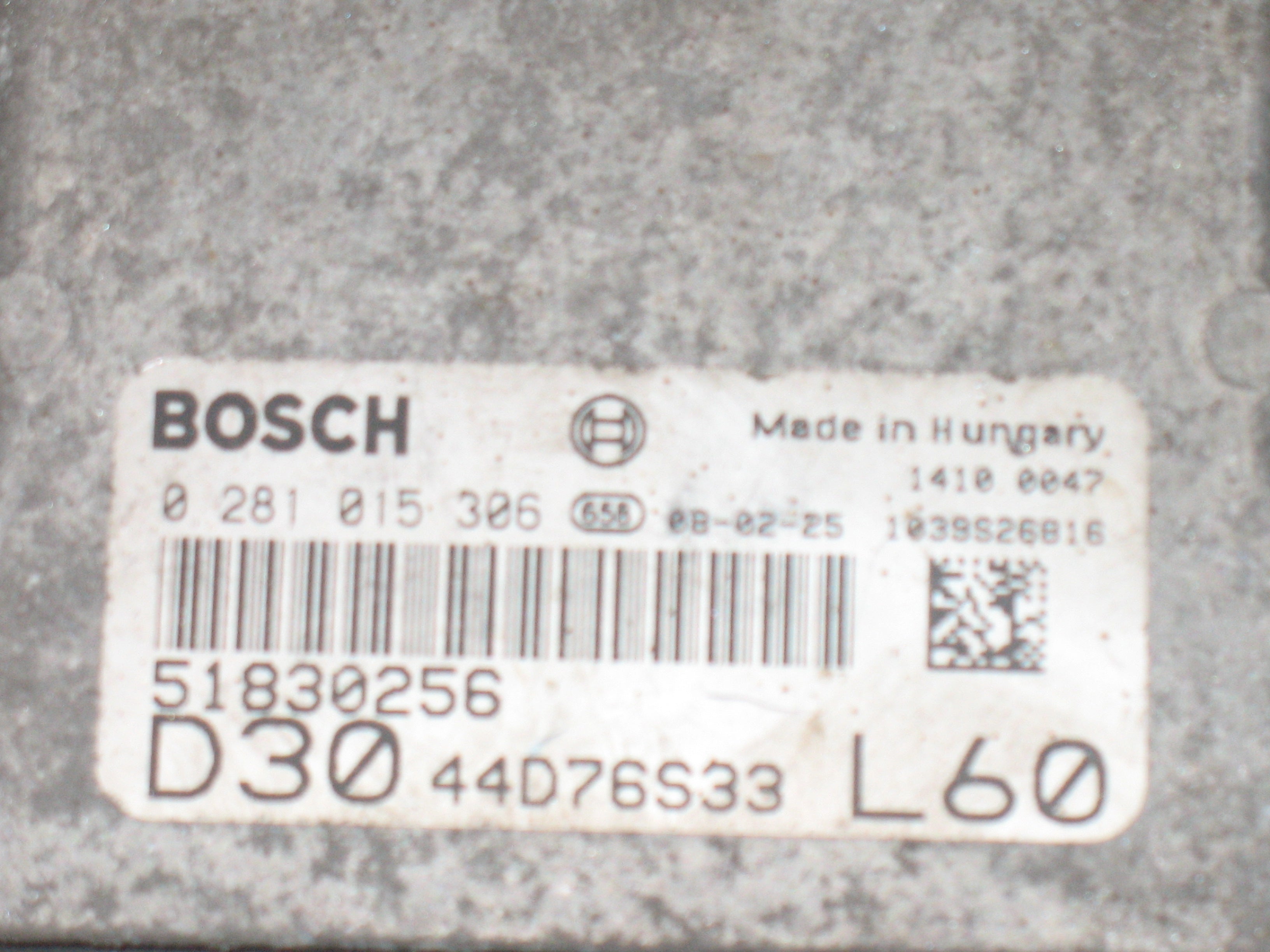 ecu centralina BOSCH EDC16C39-5.A9 0281015306 FIAT DUCATO CITROEN JUMPER PEUGEOT BOXER 3.0 JTD HDI 160HP 51830256