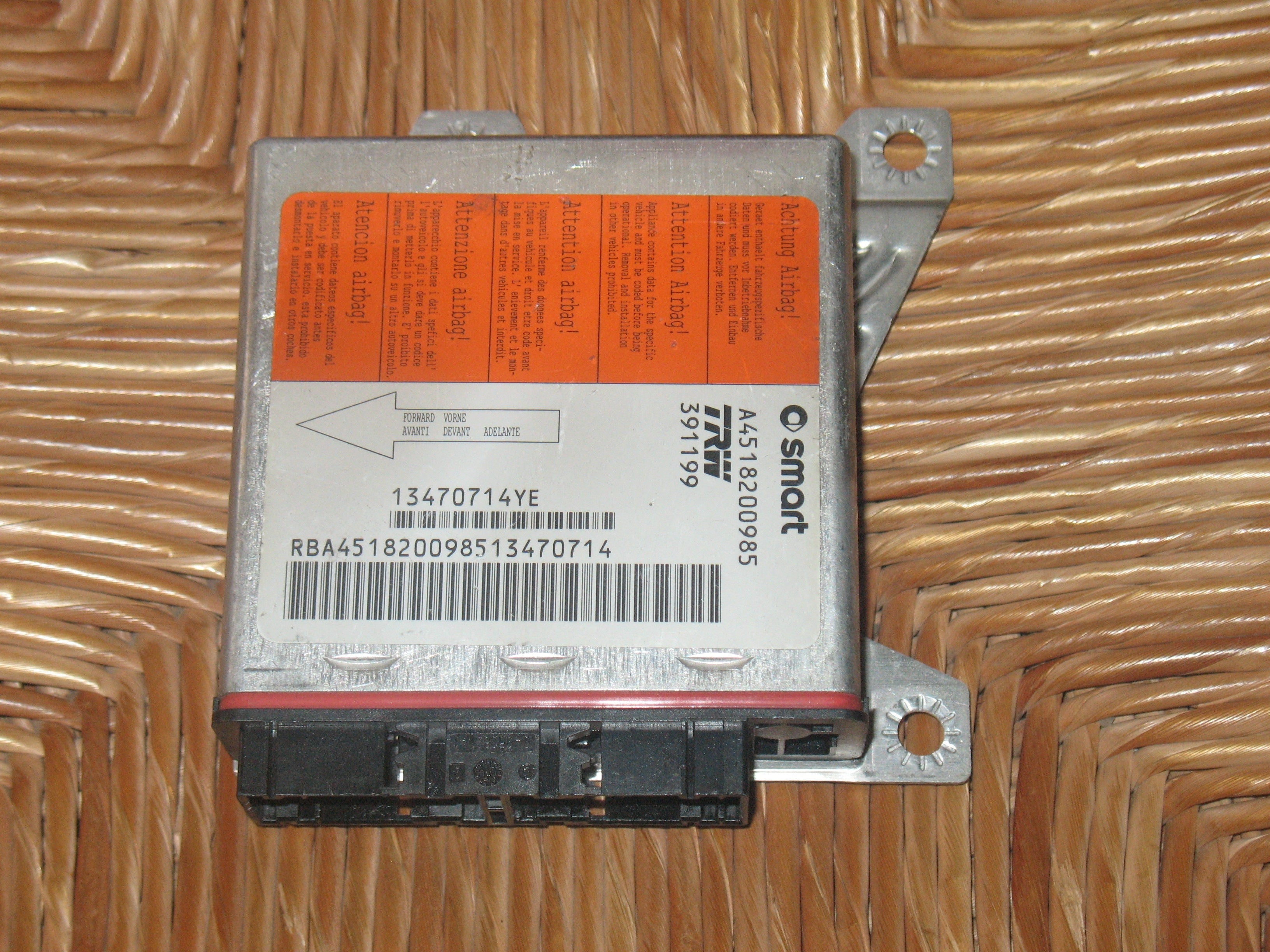 Airbag smart fortwo trw a4518200985 391199 13470714ye
