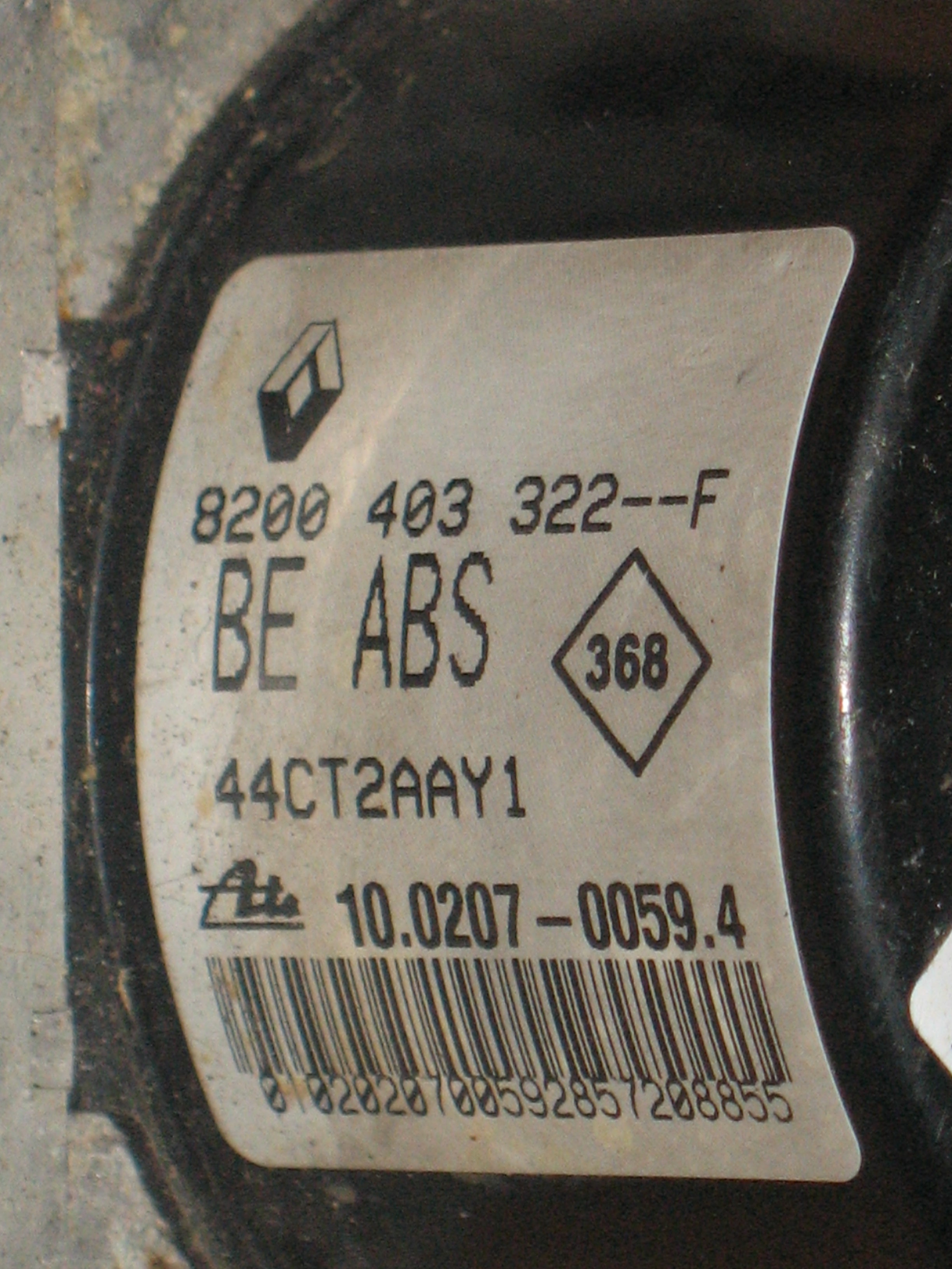 ABS RENAULT TWINGO 8200403322F ATE 10020700594 44CT2AAY1