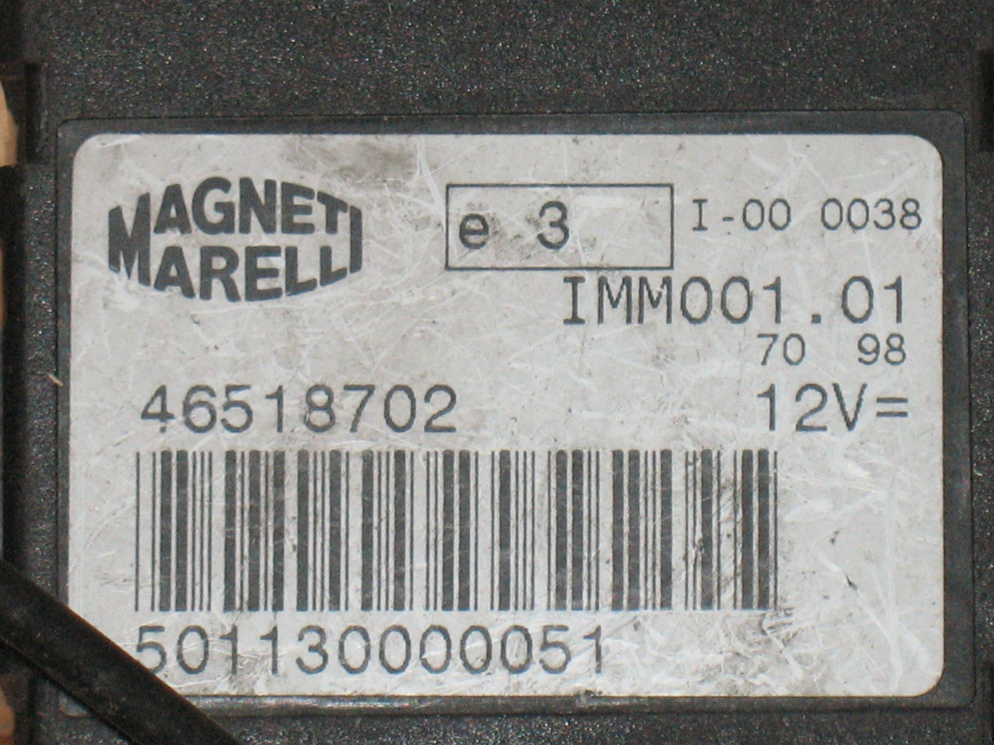 KIT CENTRALINA MOTORE FIAT Brava Berlina 1200 Benzina 60 kW / 82 CVECU FIAT BRAVO MAREA 1.4 BOSCH 0261204405 00464670050