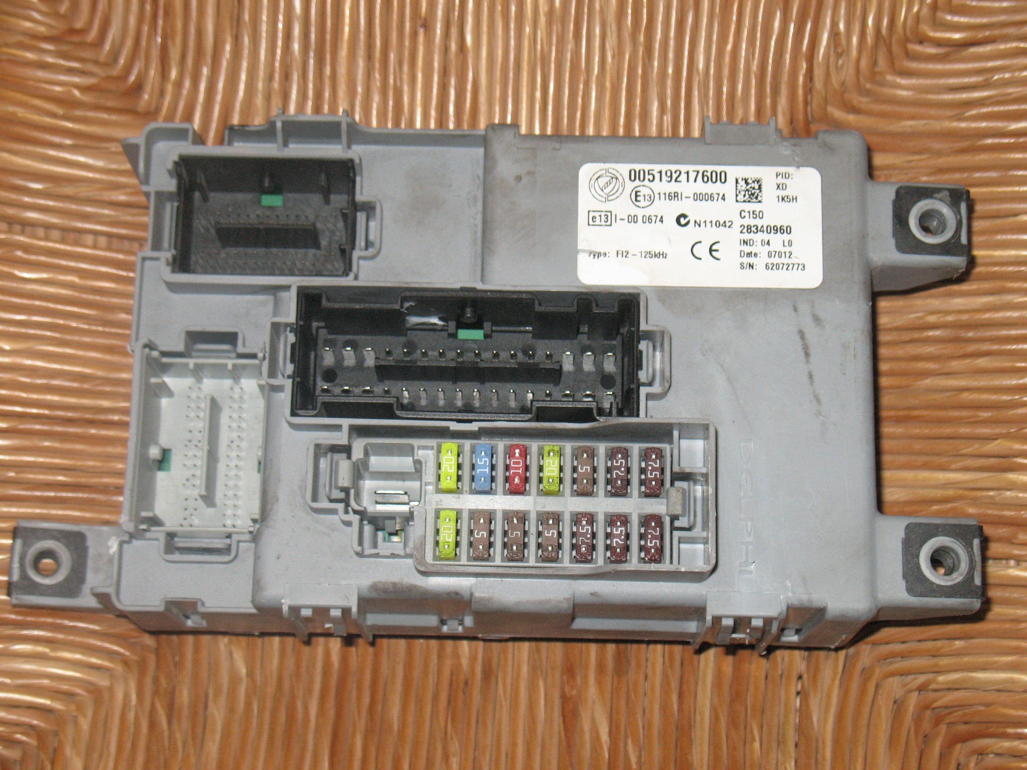 Centralina BSI OPEL COMBO 00519217600 28340960 Opel Delphi 1.3 CDTI (B05)  00519217600