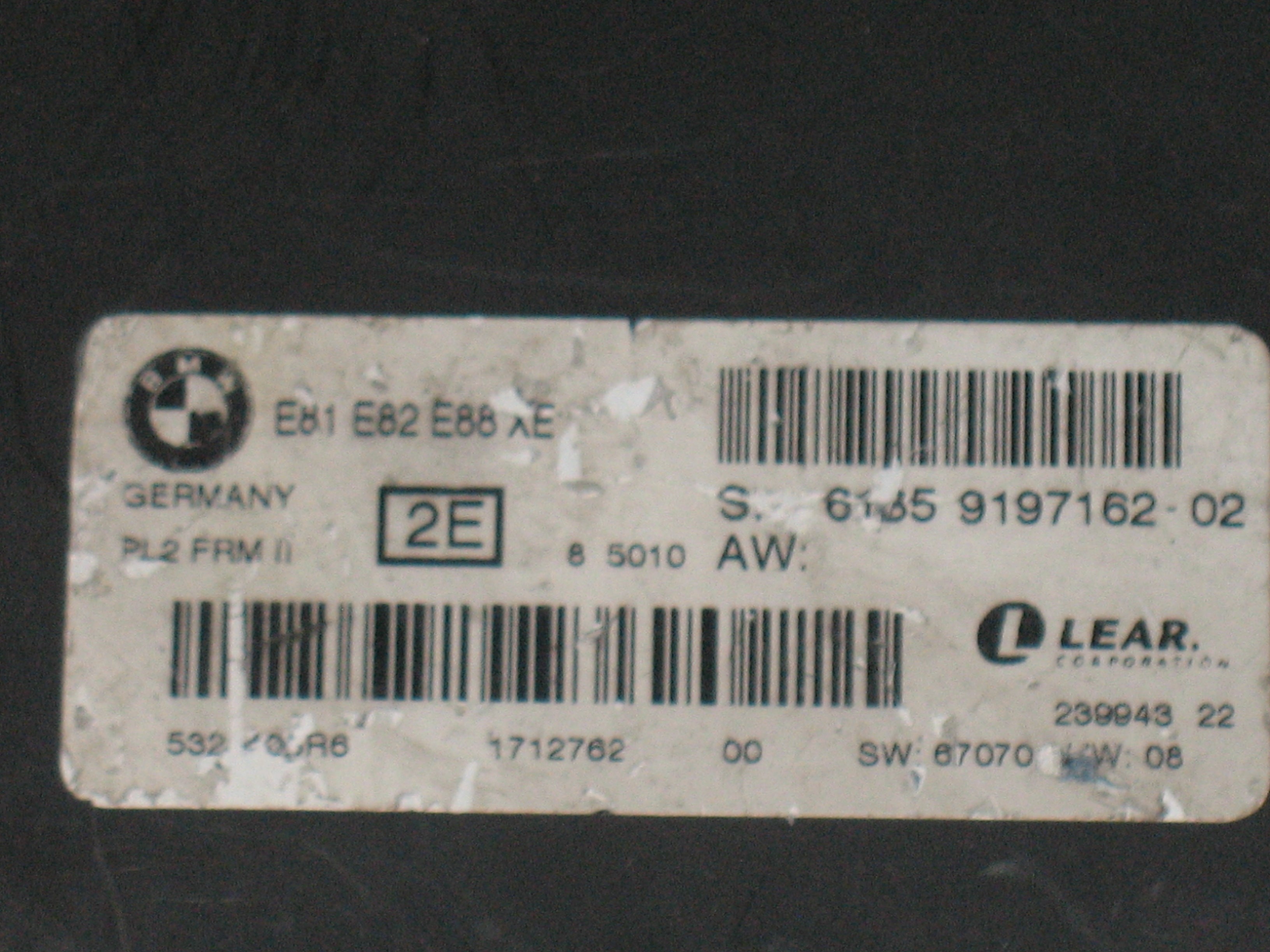 Modulo BMW Serie 1 E81 E82 E88 XE. 6135 9197162-02 5323408R6 LEAR