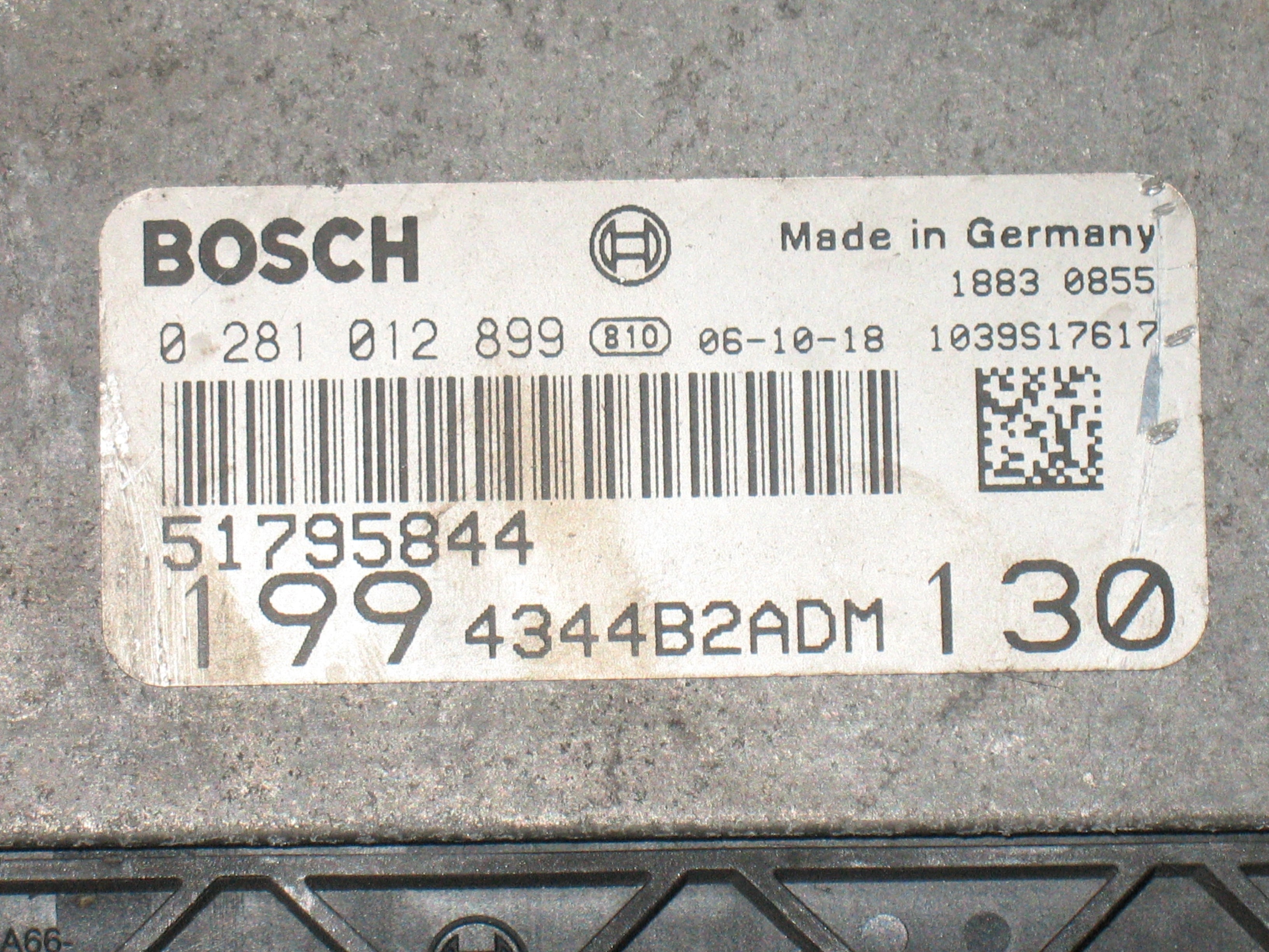 Ecu centralina fiat g.punto 0281012899 51795844 EDC 16C39-5.W1