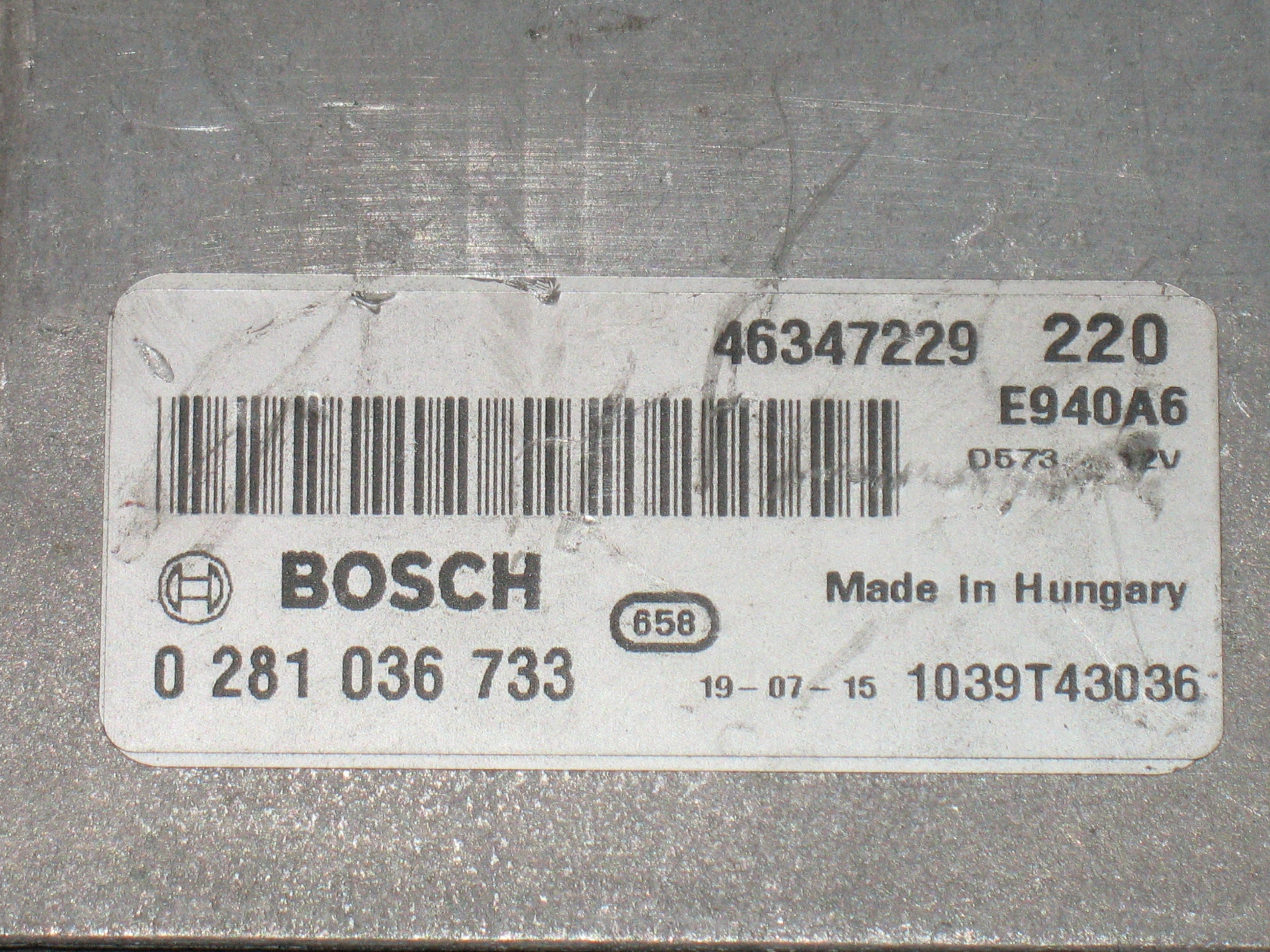 Ecu centralina ALFA ROMEO GIULIETTA bosh 0281036733 46347229 EDC 17C69