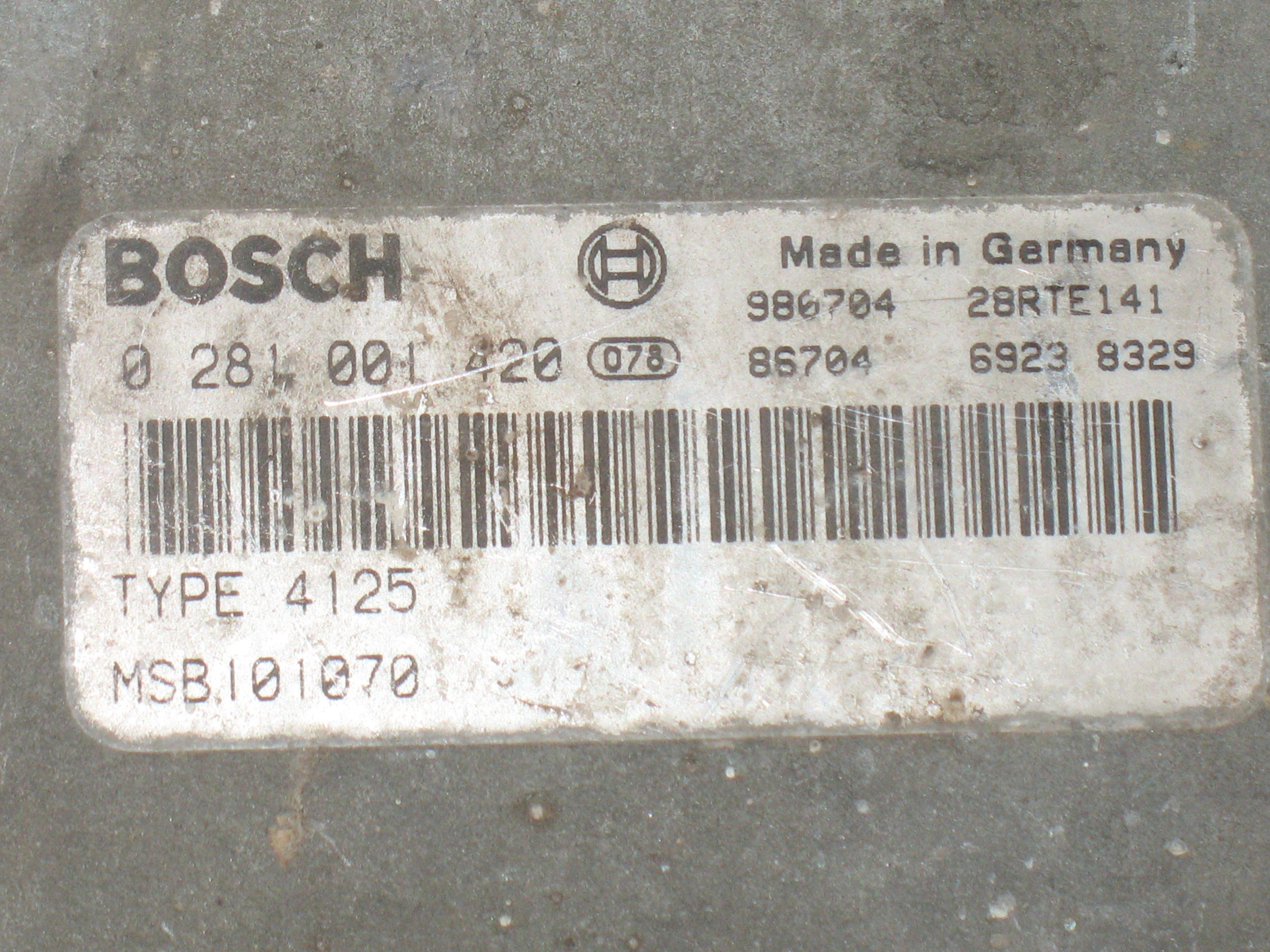 ECU BMW E36 325TDS 1992 Turbo-Diesel 105.2KWKW Bosch 0281001120 357421 D300