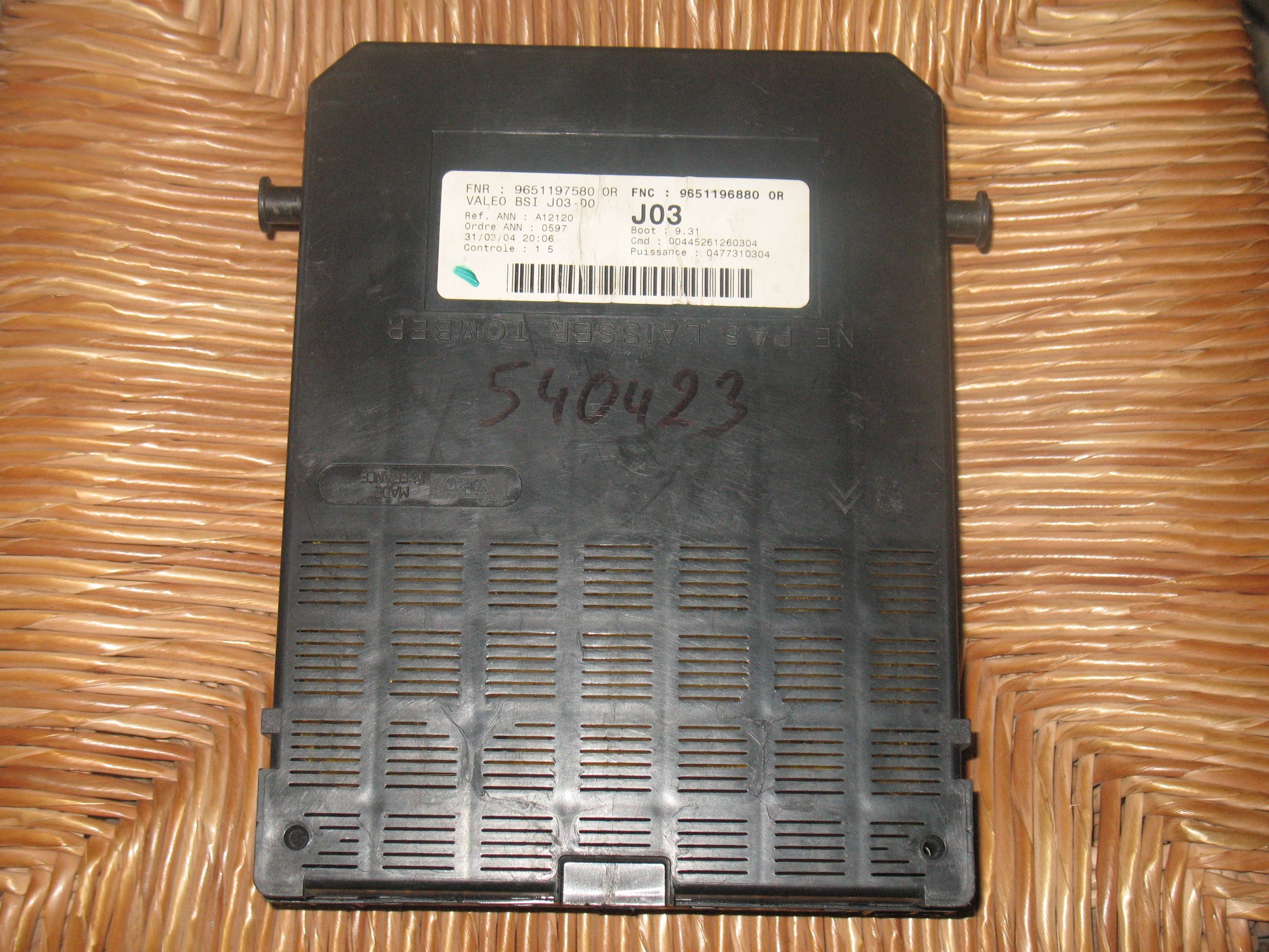 CENTRALINA BODY COMPUTER PEUGEOT 307 2.0 HDI 79KW 2003 VALEO 9651196880